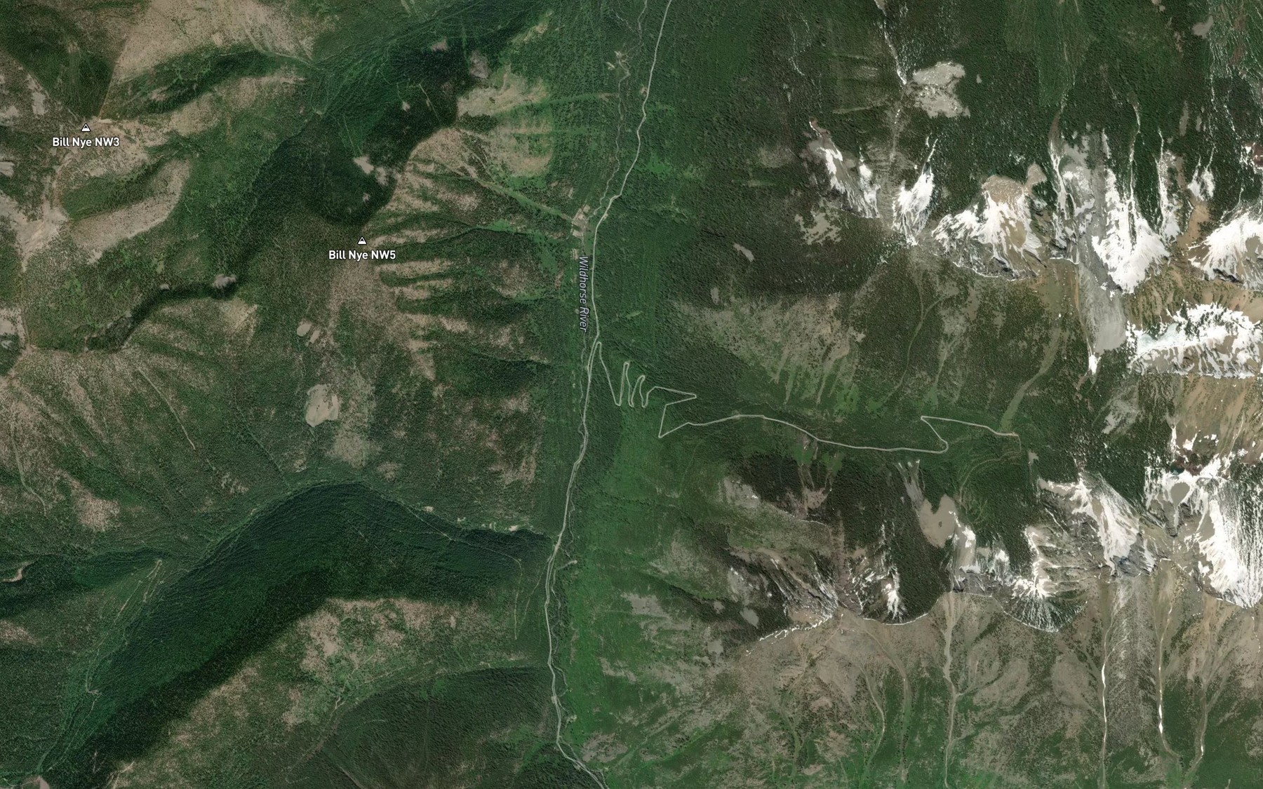 Satellite map of the Tackle Creek