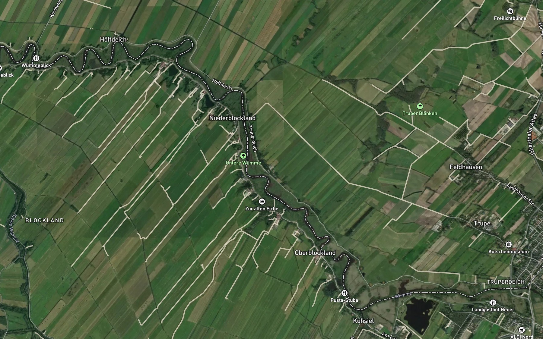 Satellite map of the Semkenfahrtskanal