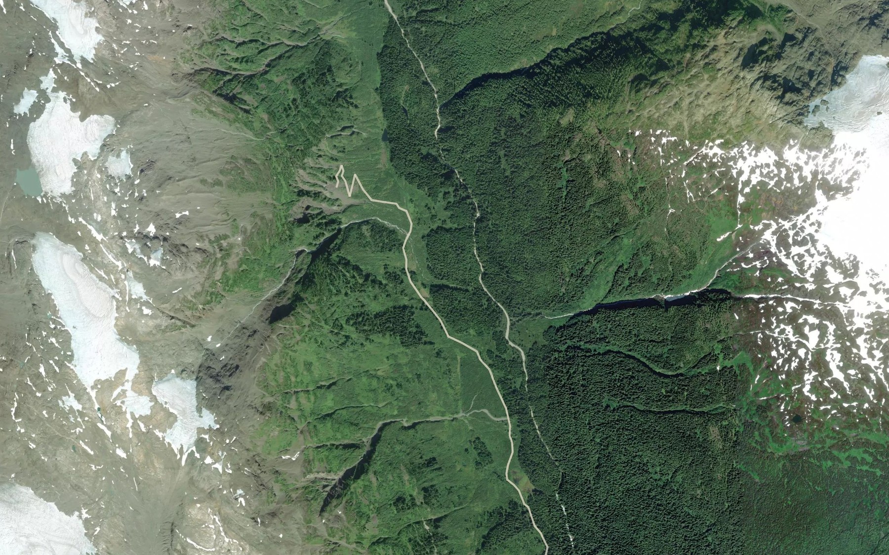 Satellite map of the Champion Creek