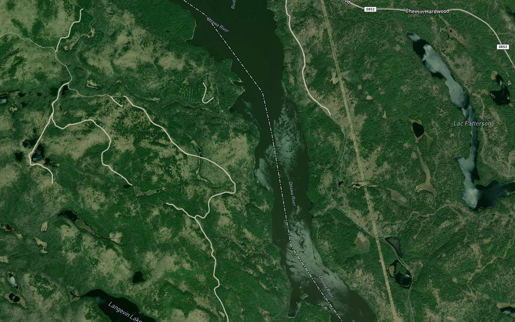 Satellite map of the Tuque Creek