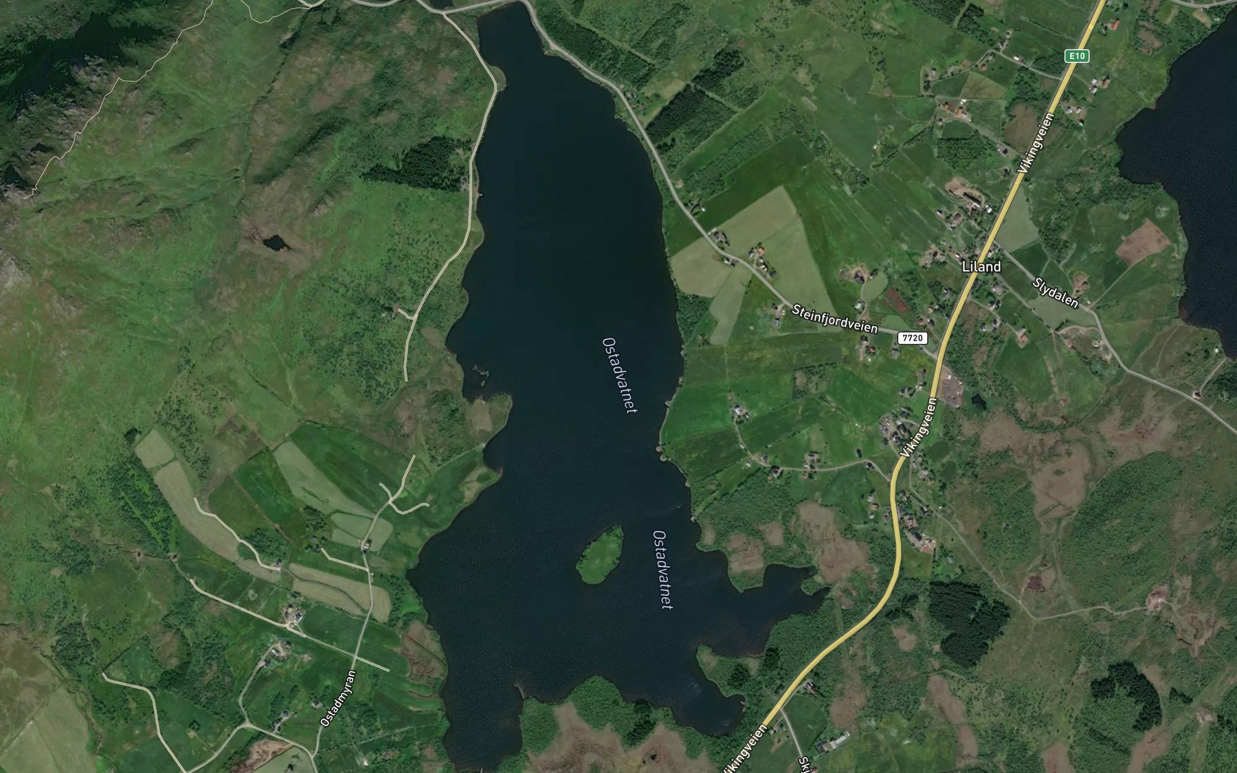 Satellite map of the Ostadvatnet