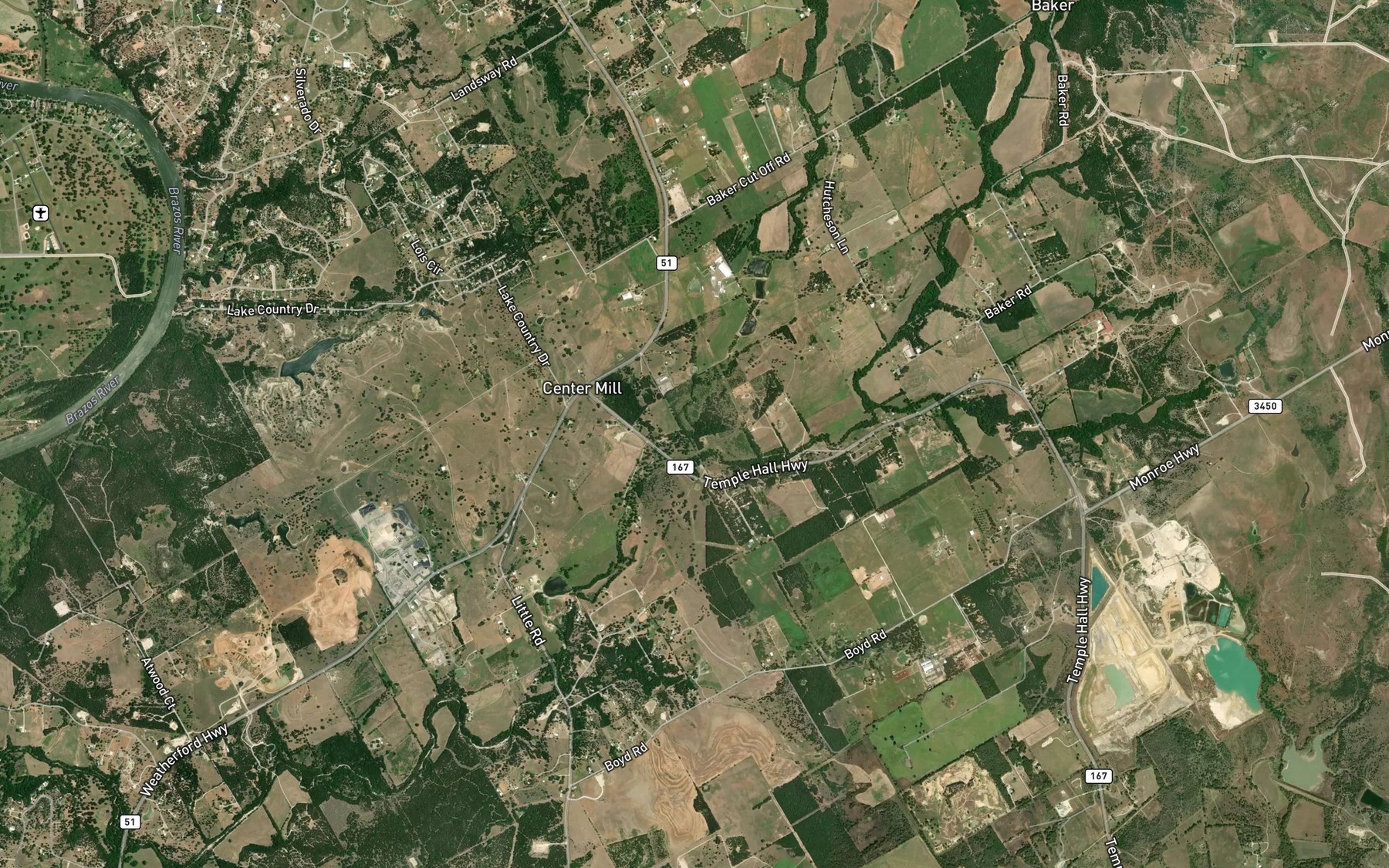 Satellite map of the Martin Branch