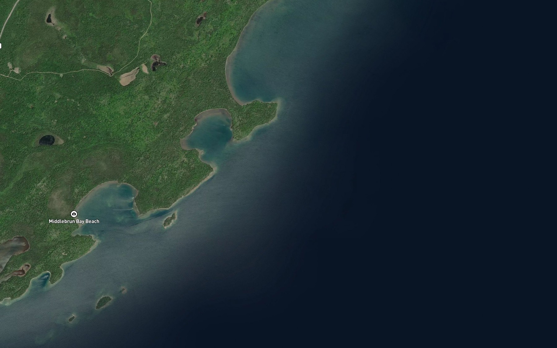 Satellite map of the Middlebrun Channel