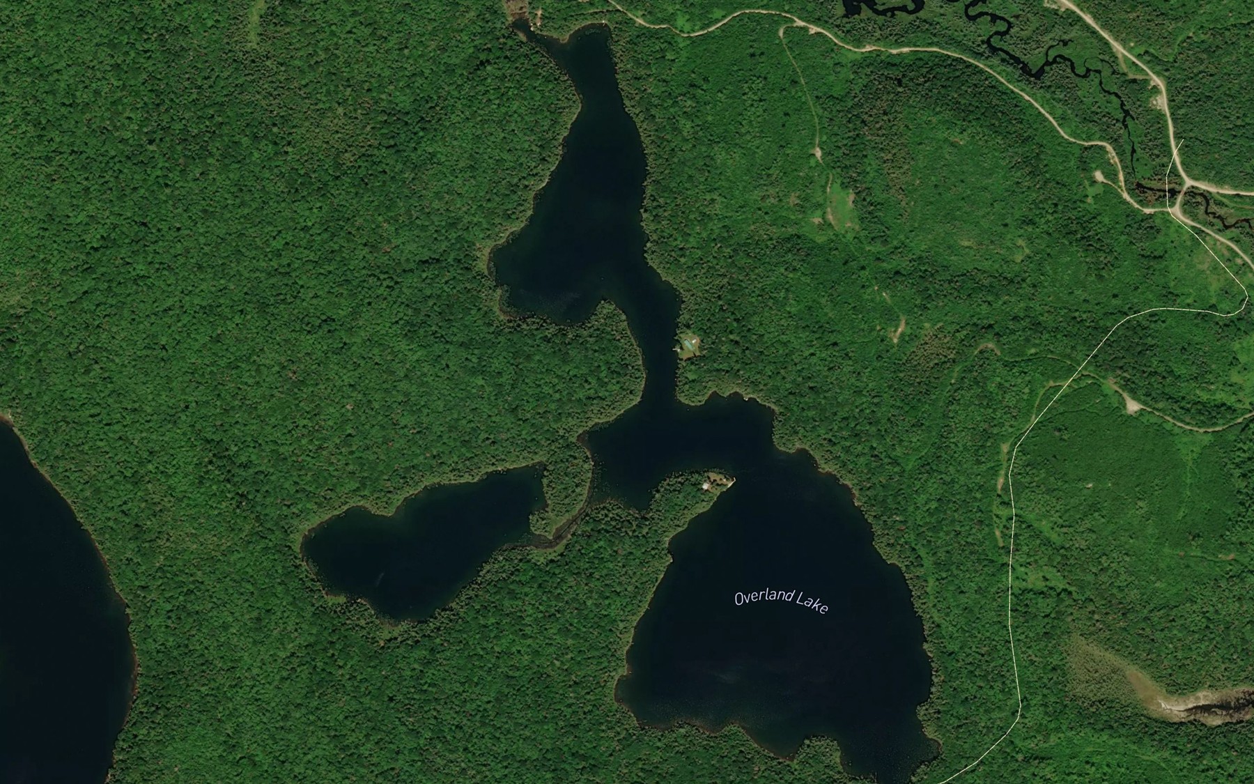 Satellite map of the Overland Lake