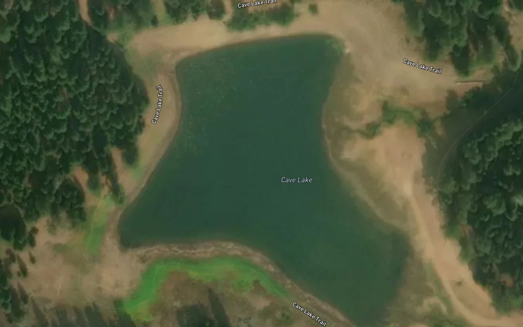 Satellite map of the Cave Lake