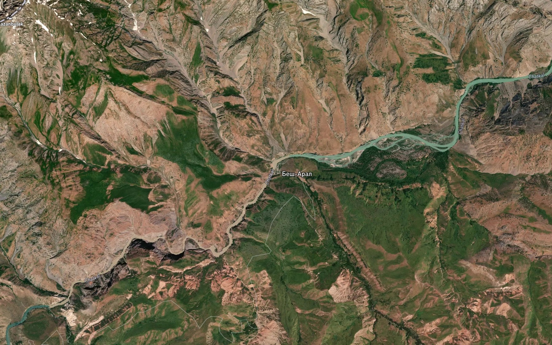 Satellite map of the Katta-Kum-Bel'