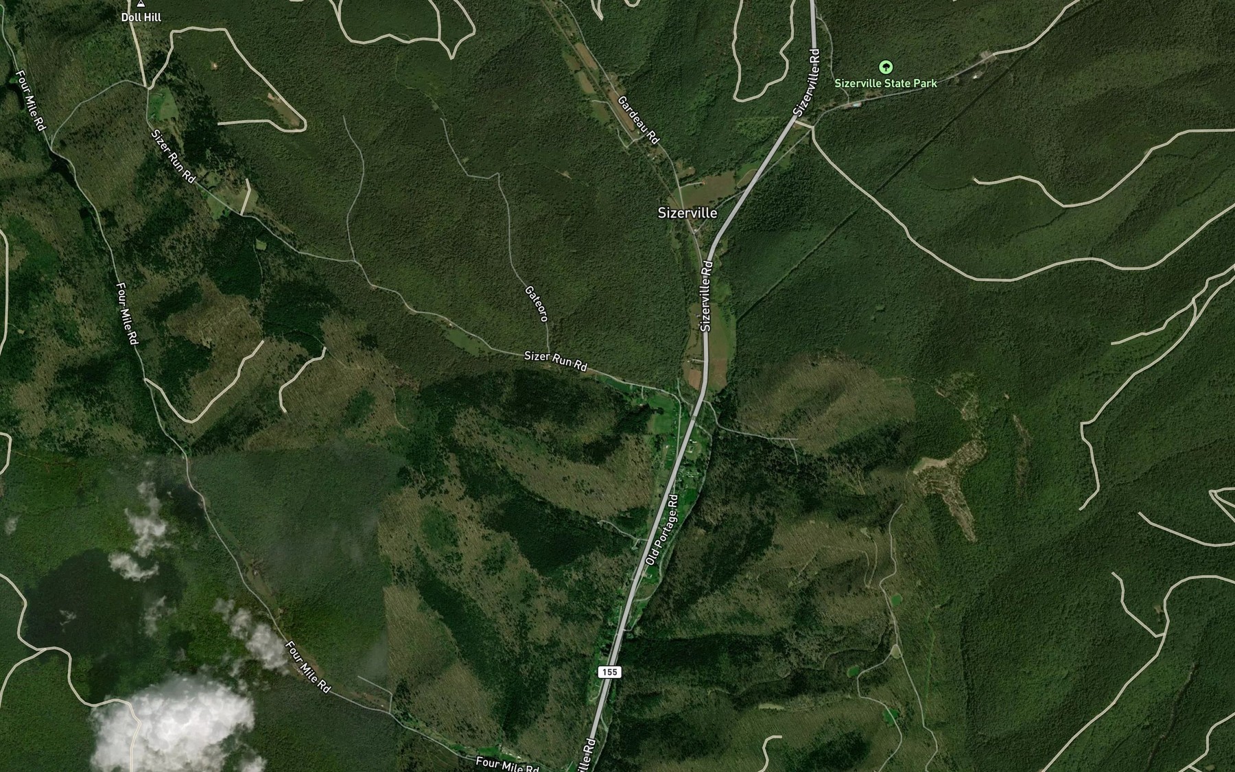 Satellite map of the Lake Bucktail