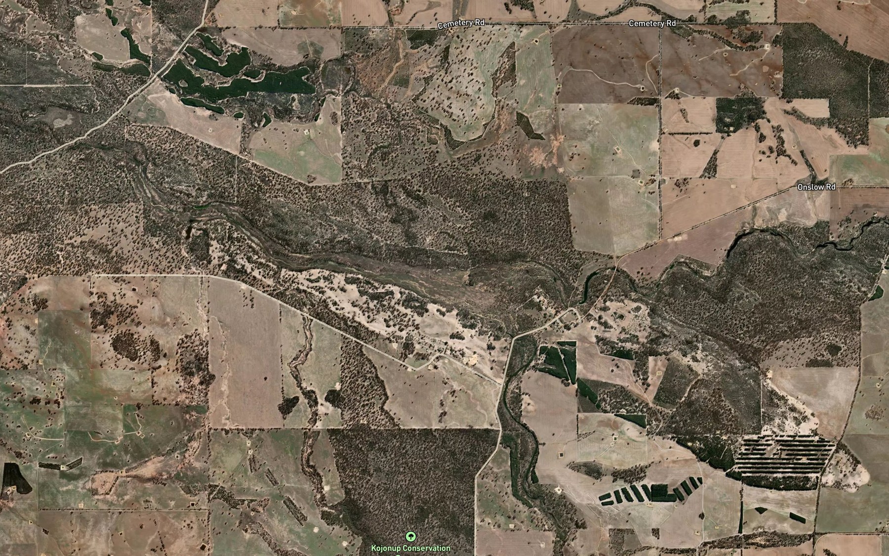 Satellite map of the Carlecatup Creek