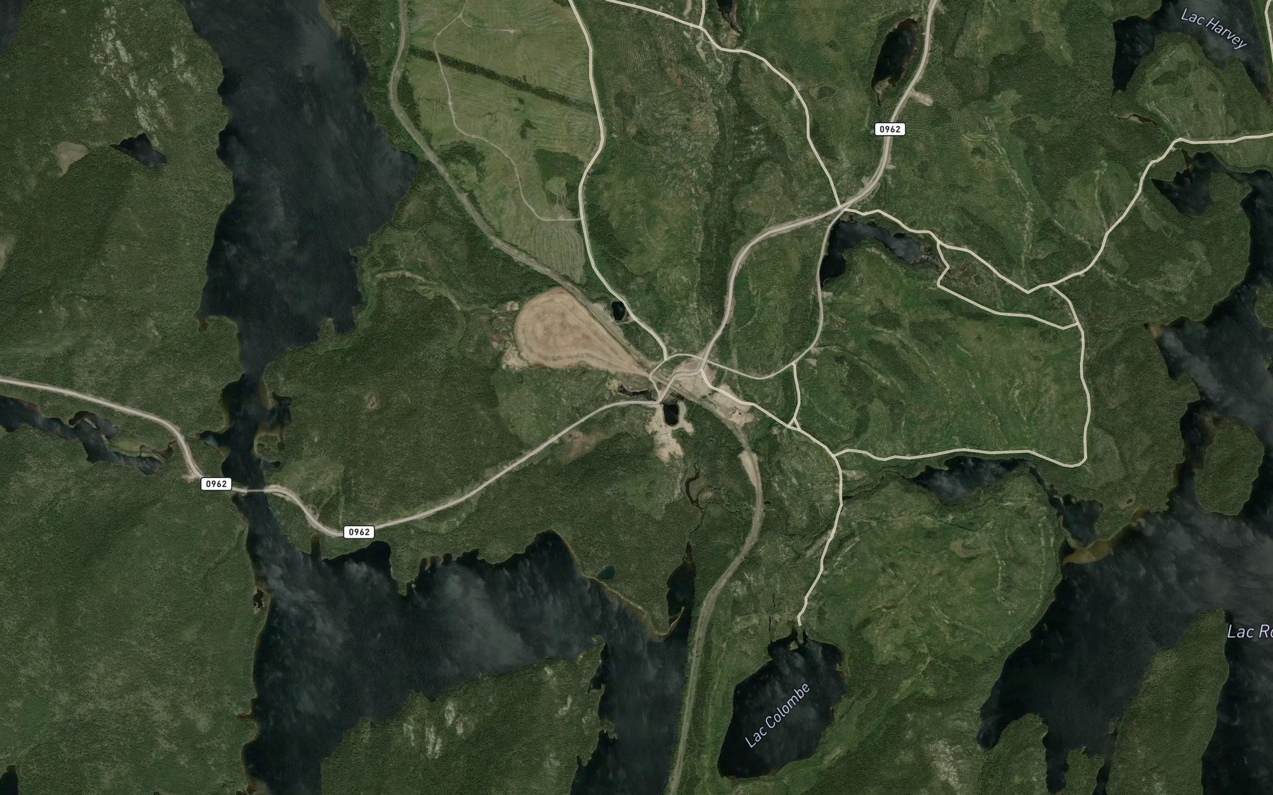 Satellite map of the Lac de la Voie Ferree