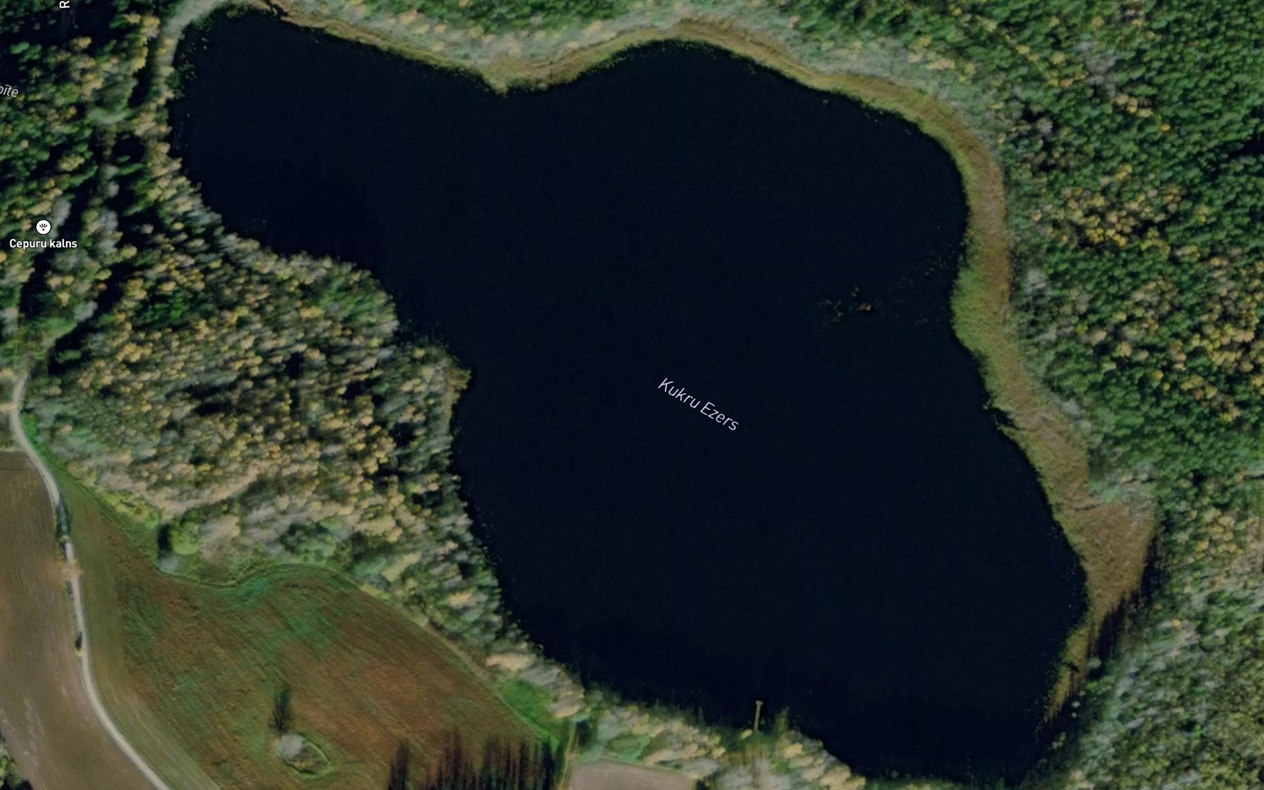 Satellite map of the Kukru Ezers