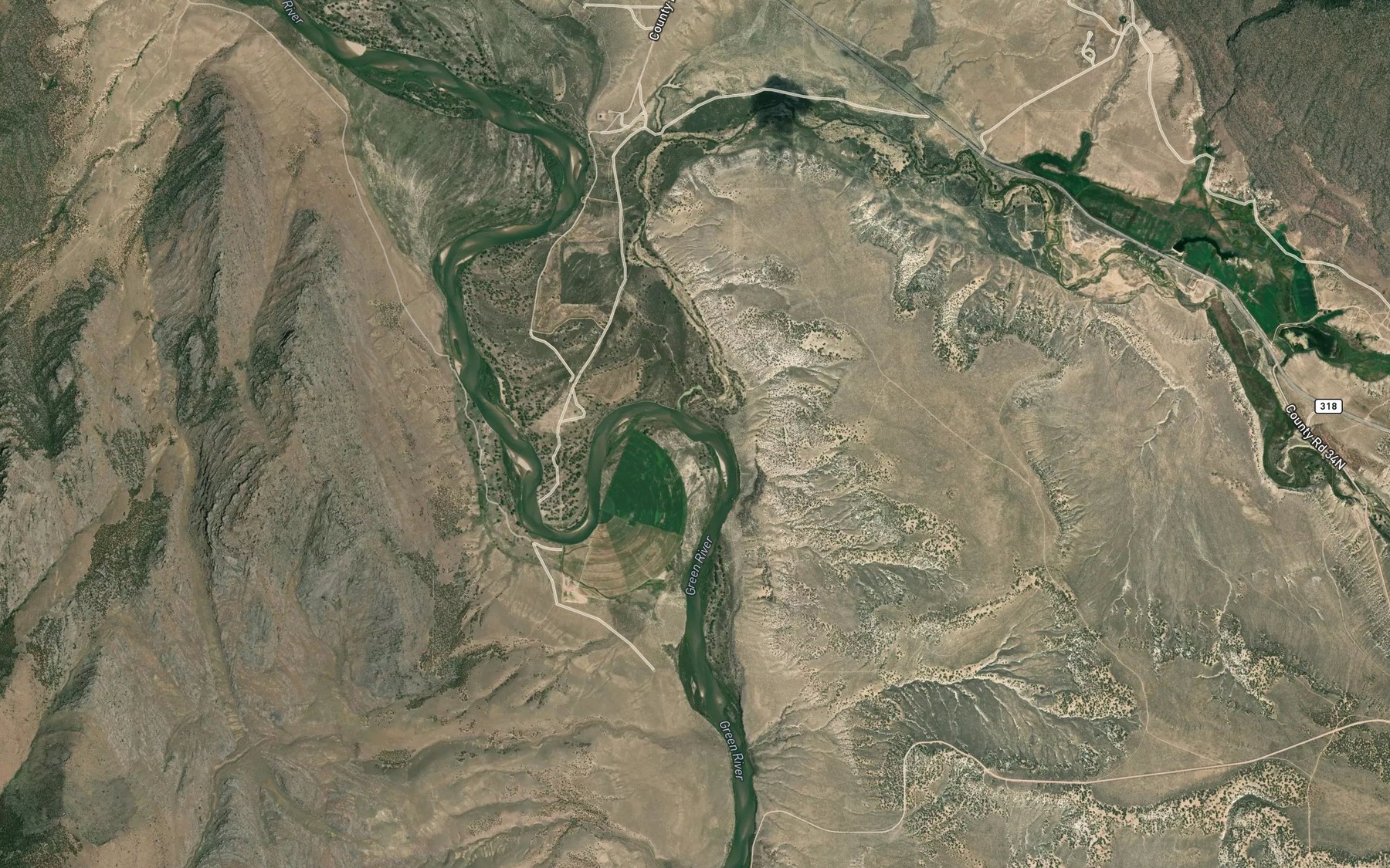 Satellite map of the Vermillion Creek