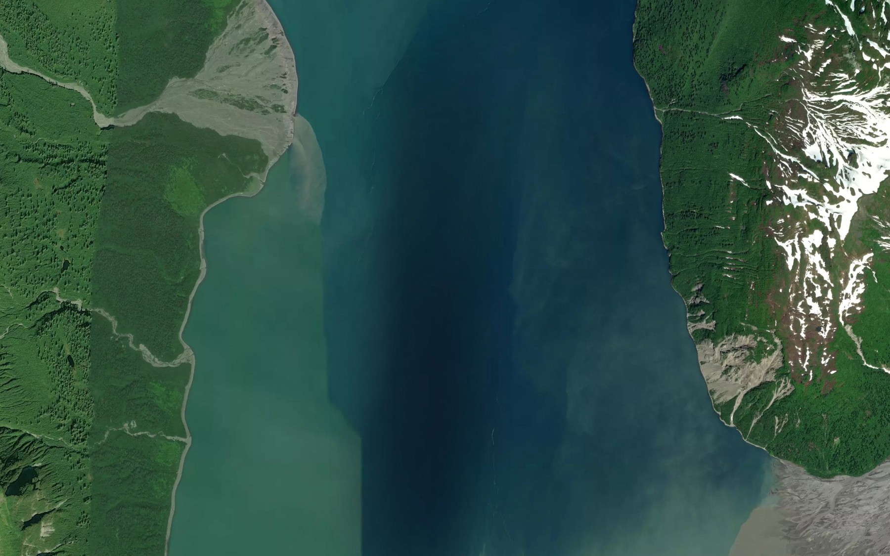Satellite map of the Russell Fiord