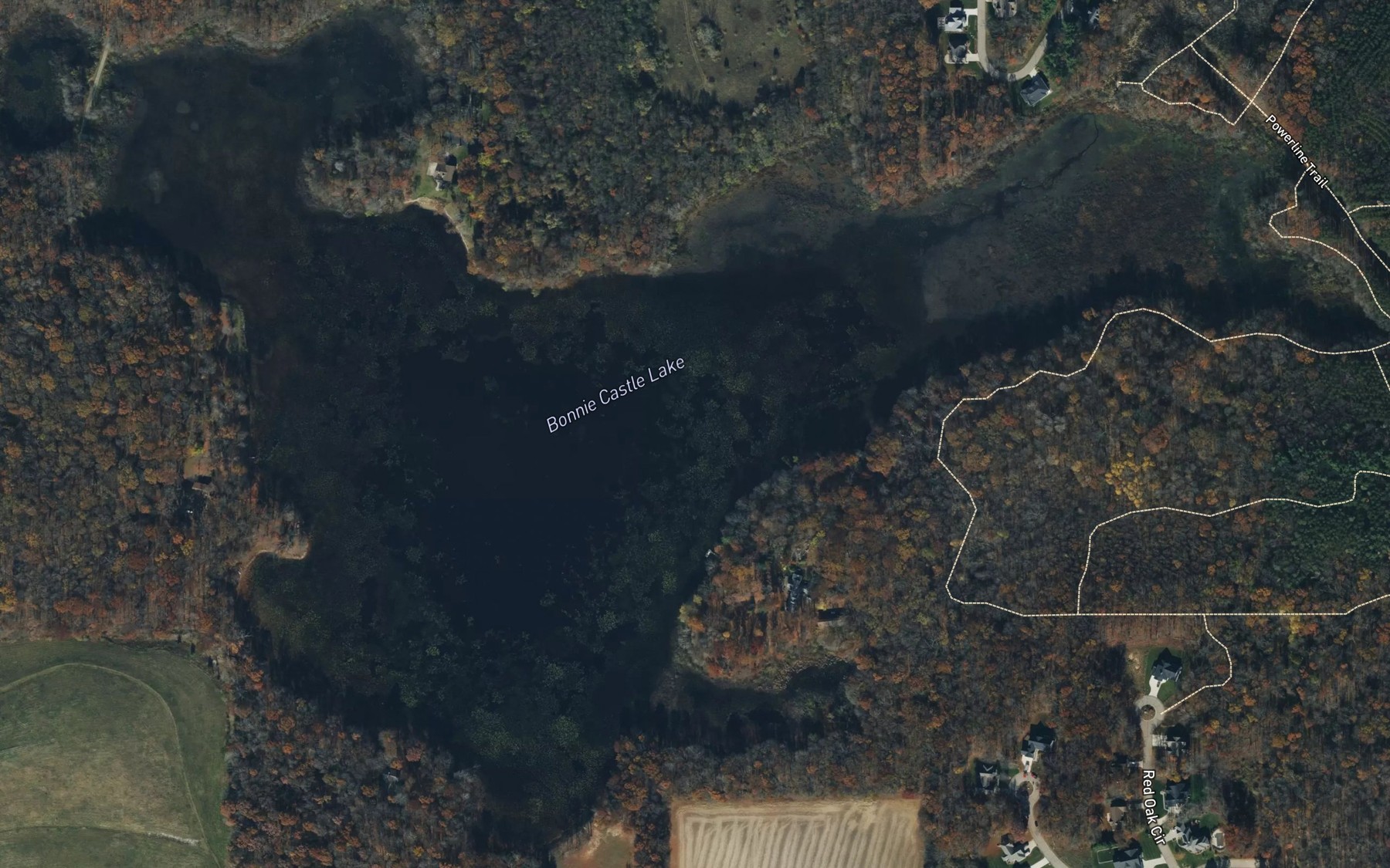 Satellite map of the Bonnie Castle Lake