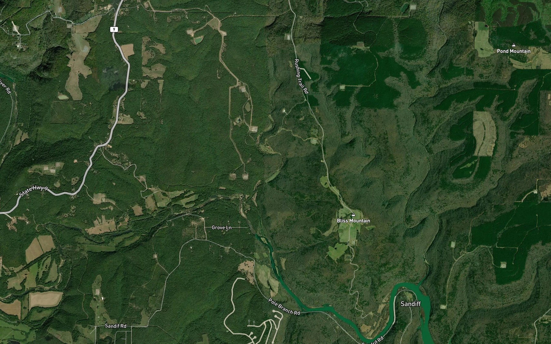 Satellite map of the Indian Creek