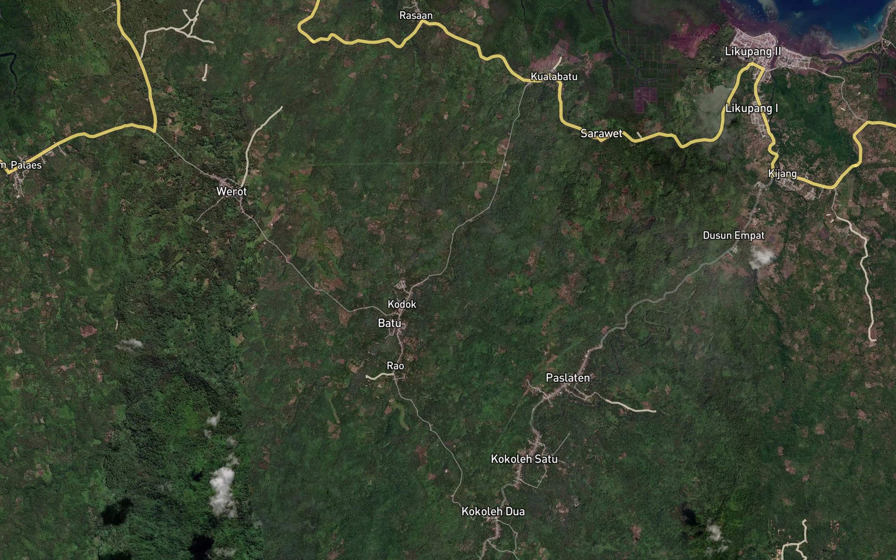 Satellite map of the Kuala Tingkuei