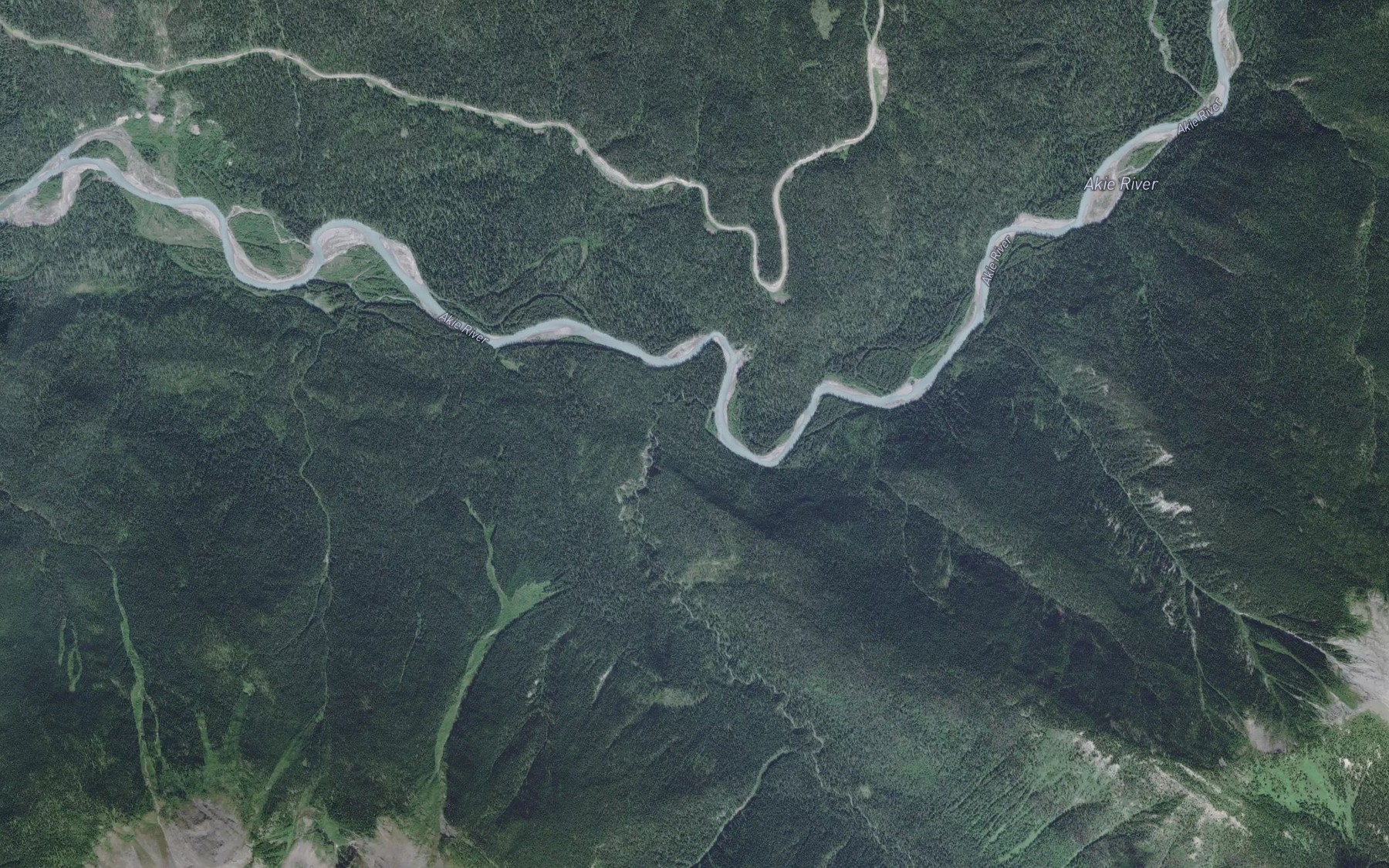 Satellite map of the Akieka Creek