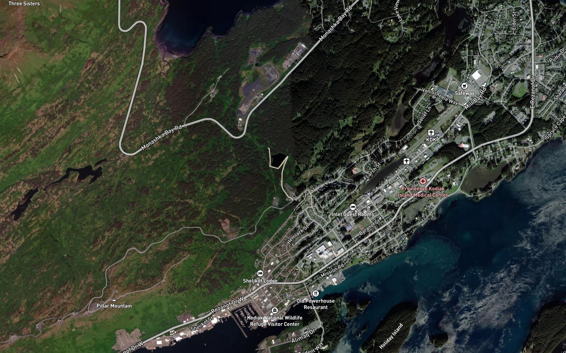 Satellite map of the Saint Herman Harbor