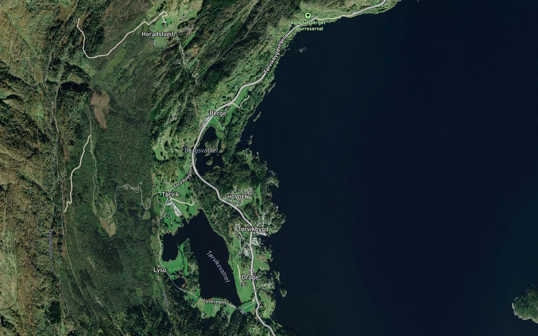 Satellite map of the Inste Hetlevik