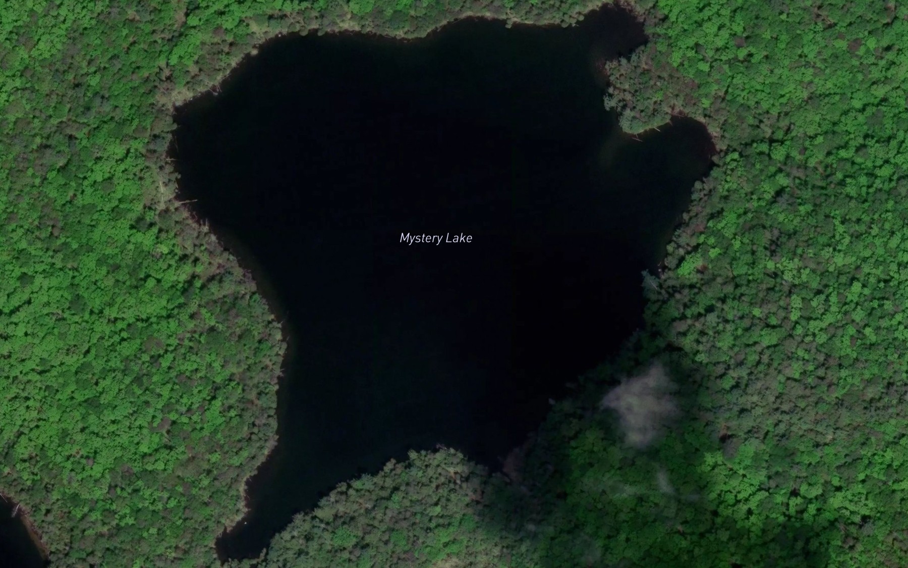 Satellite map of the Mystery Lake