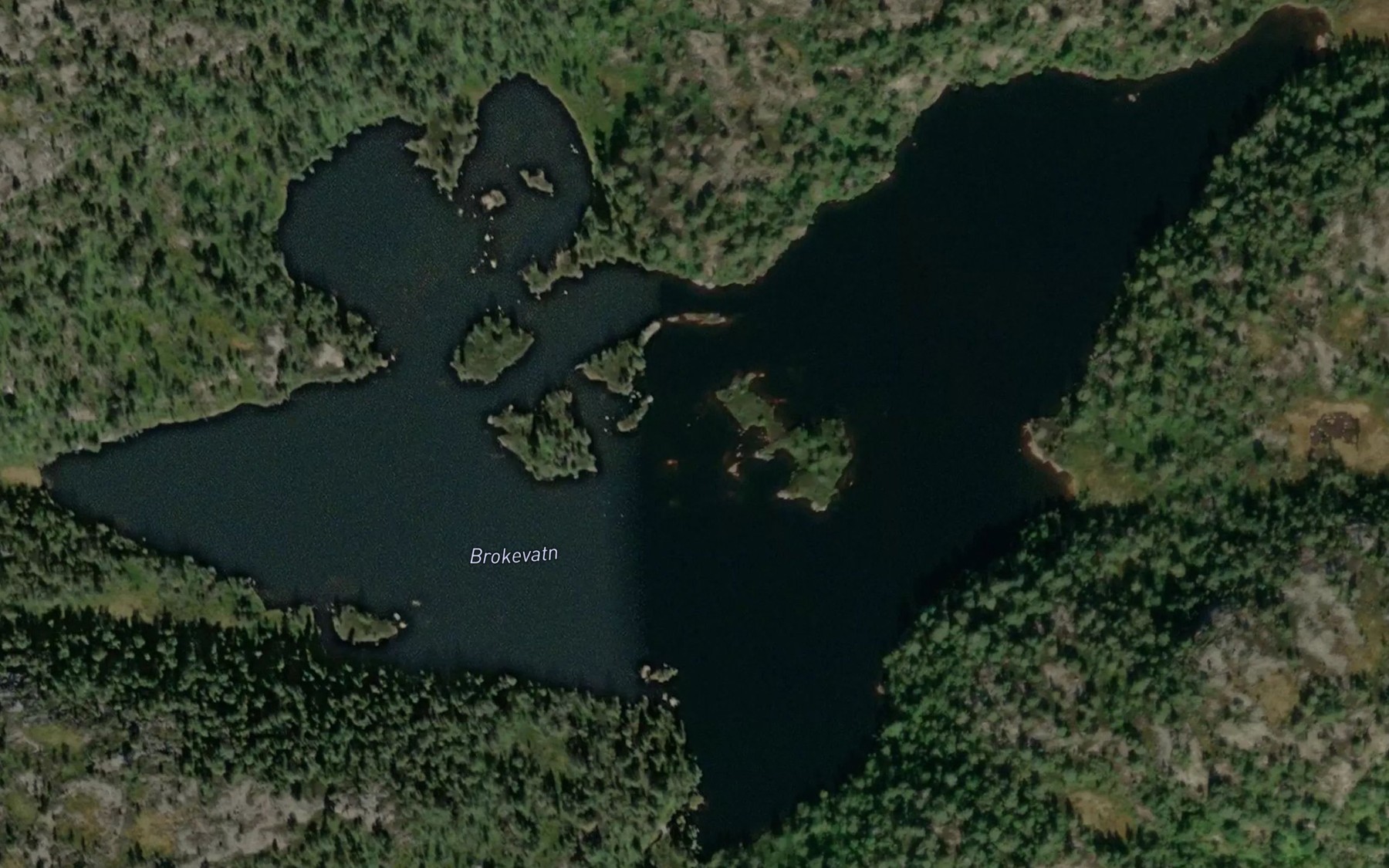 Satellite map of the Brokevatna
