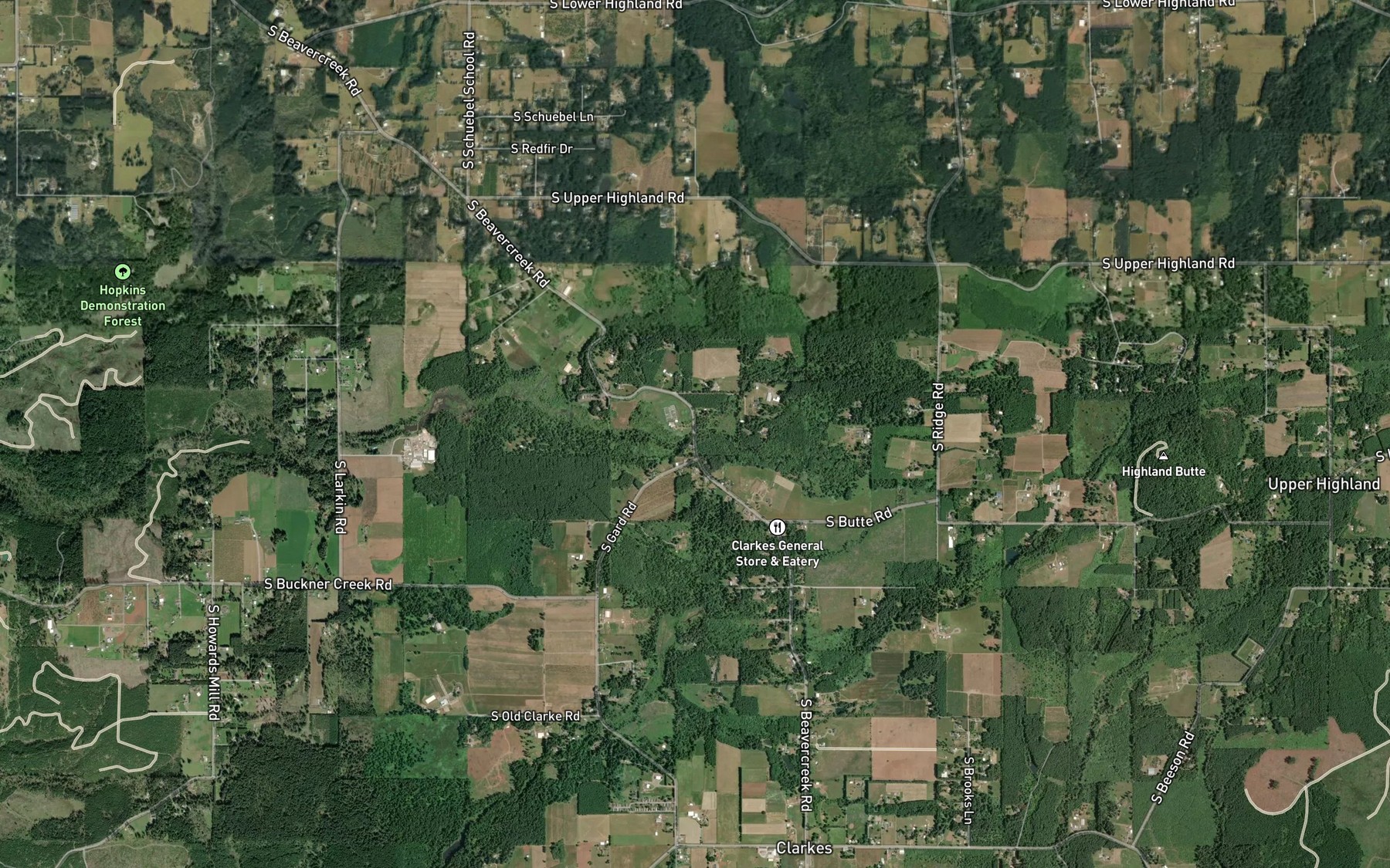 Satellite map of the Rock Creek