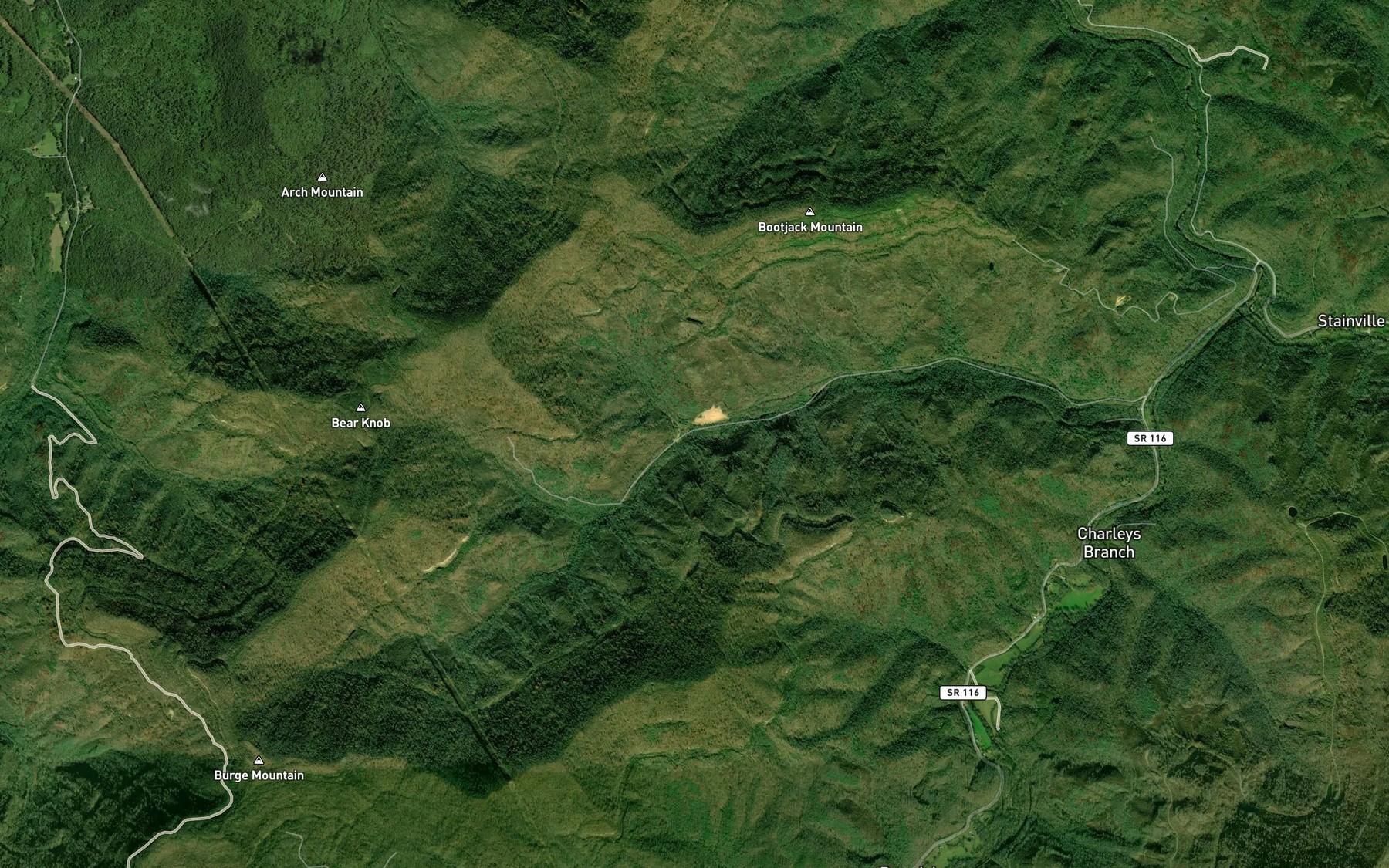 Satellite map of the Lower Fork