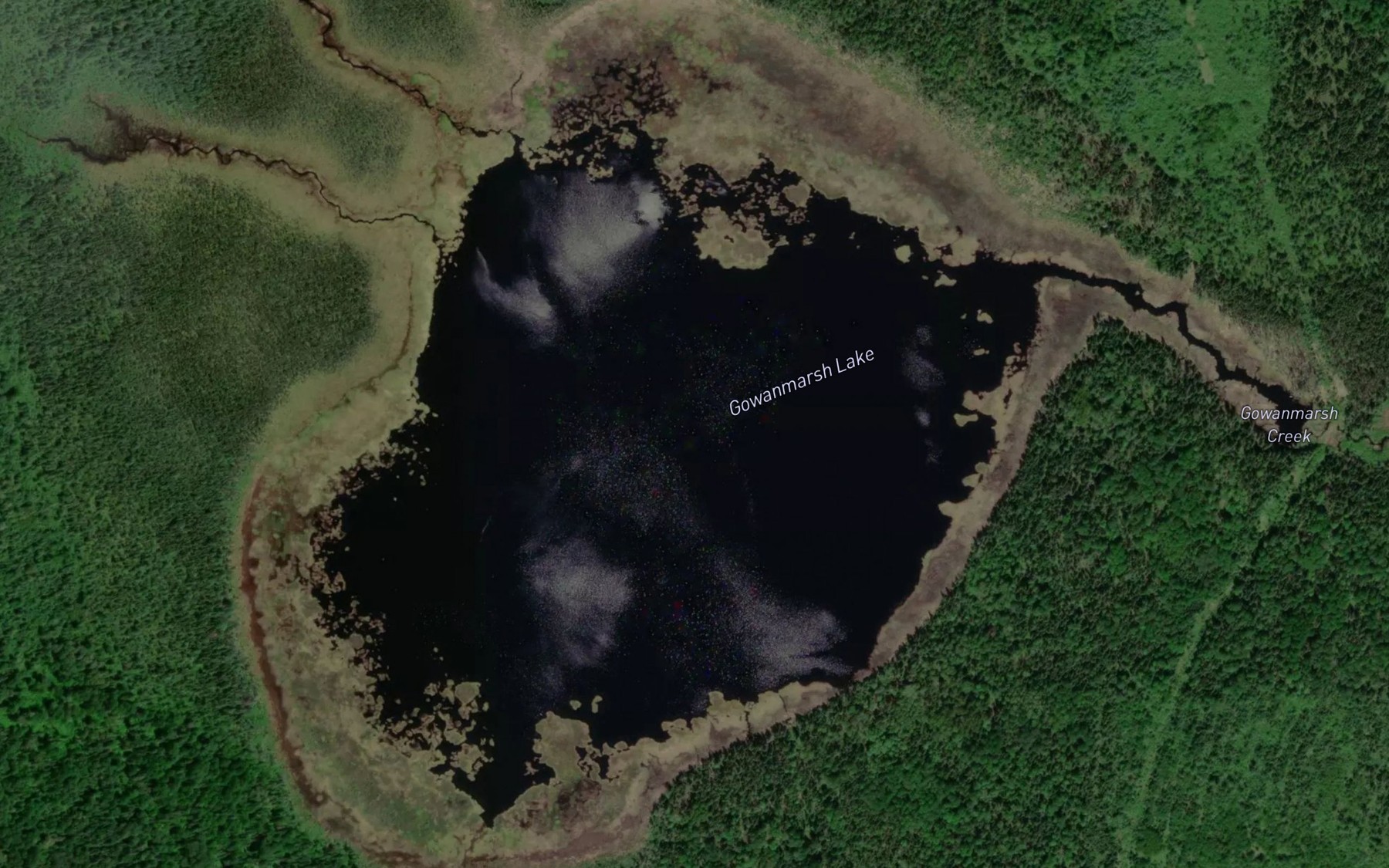 Satellite map of the Gowanmarsh Lake