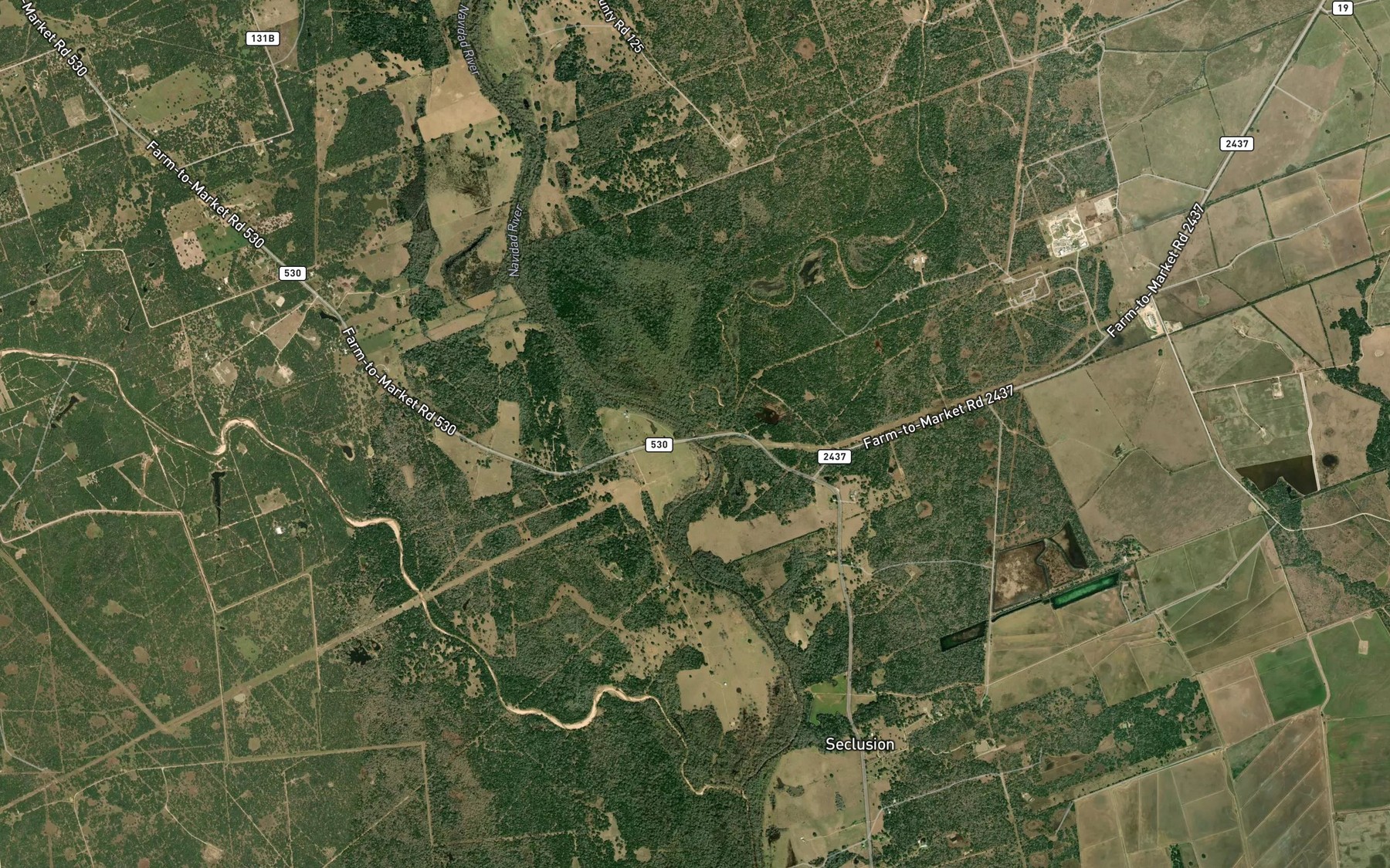 Satellite map of the Ragsdale Creek