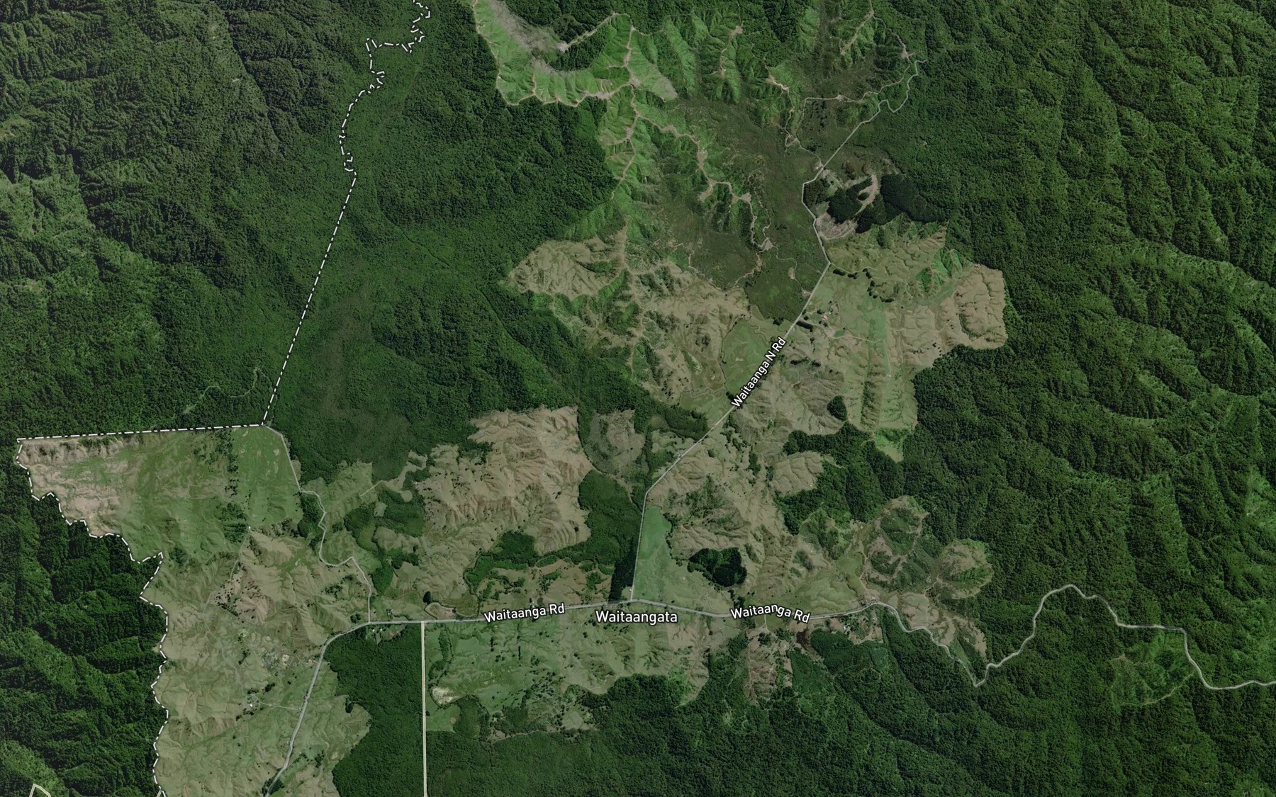 Satellite map of the Waitaanga Stream