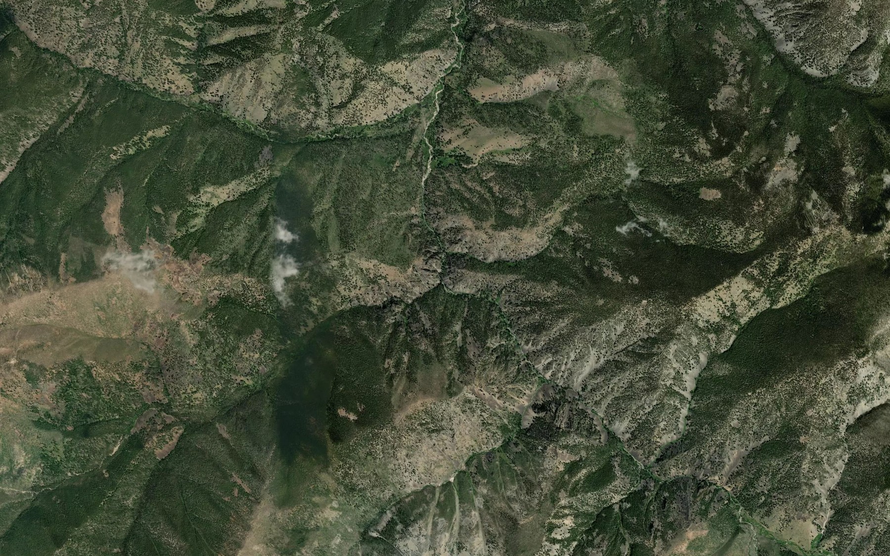 Satellite map of the Fly Creek