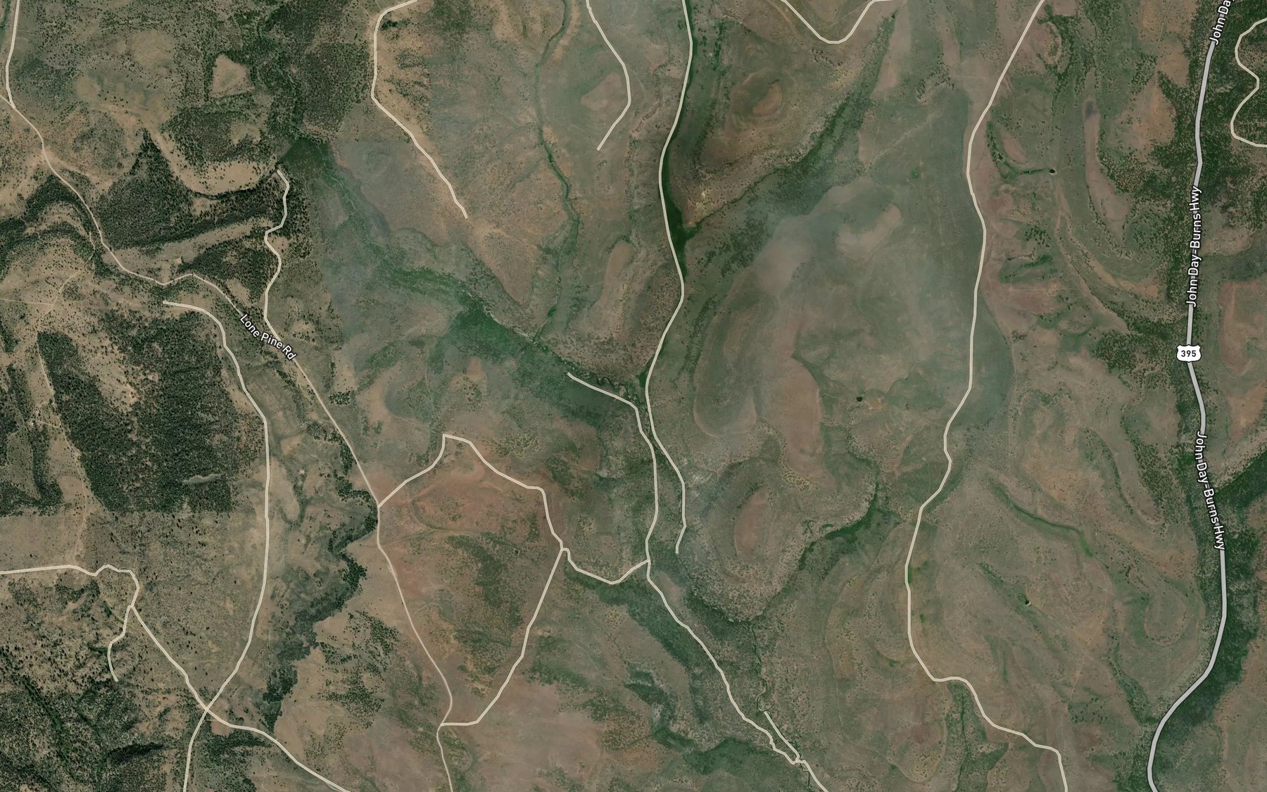 Satellite map of the Dry Creek