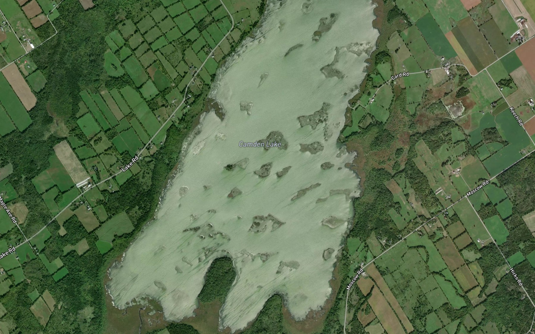 Satellite map of the Camden Lake