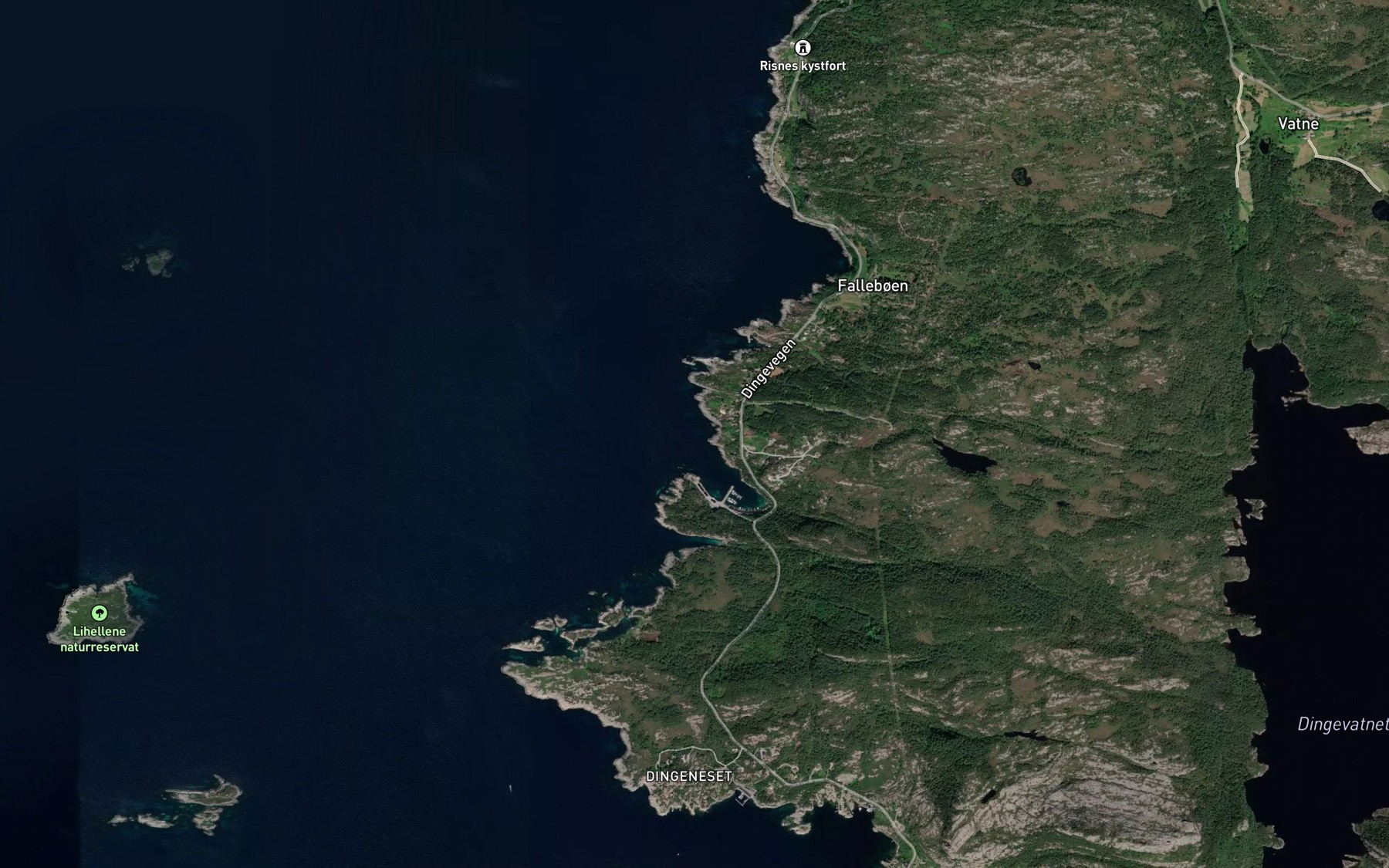 Satellite map of the Flyndrevika