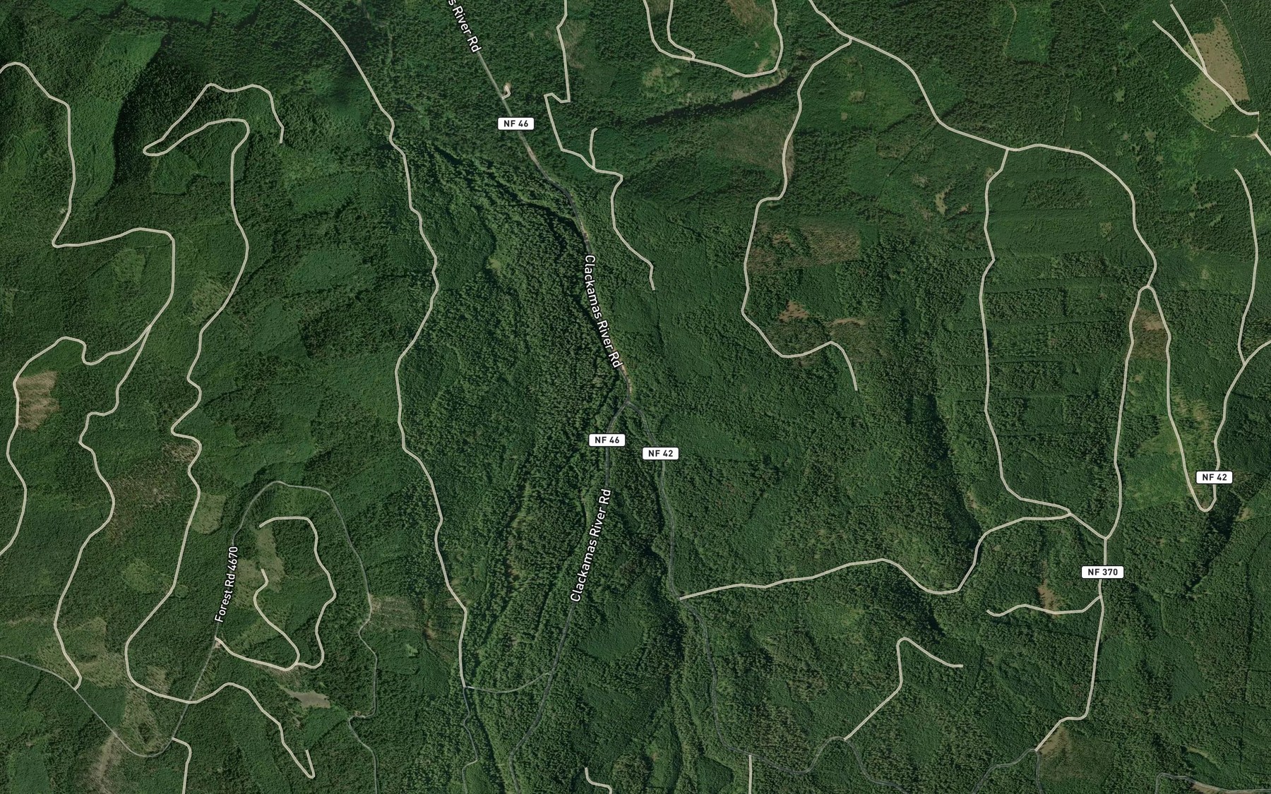 Satellite map of the Pinhead Creek