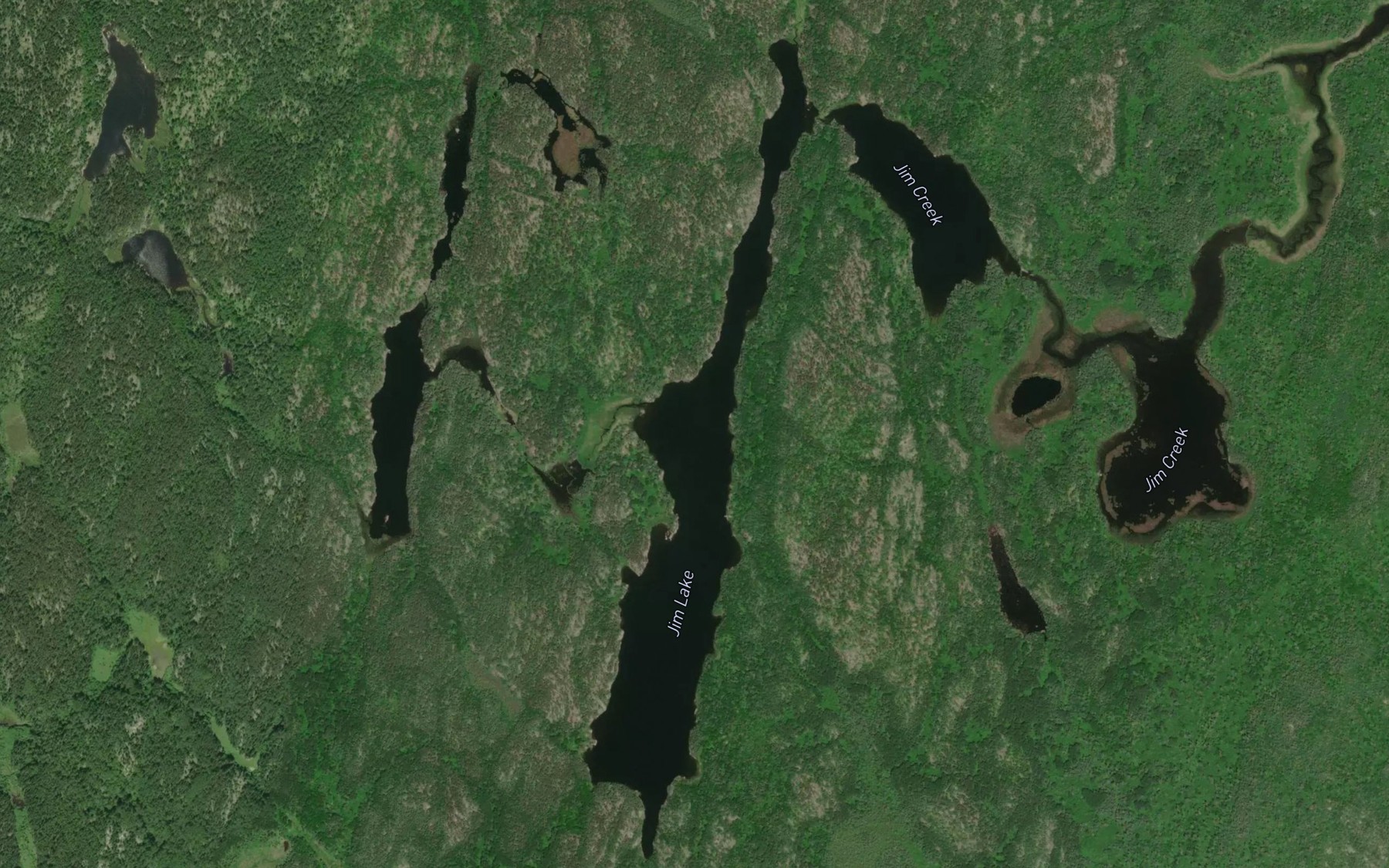 Satellite map of the Jim Lake