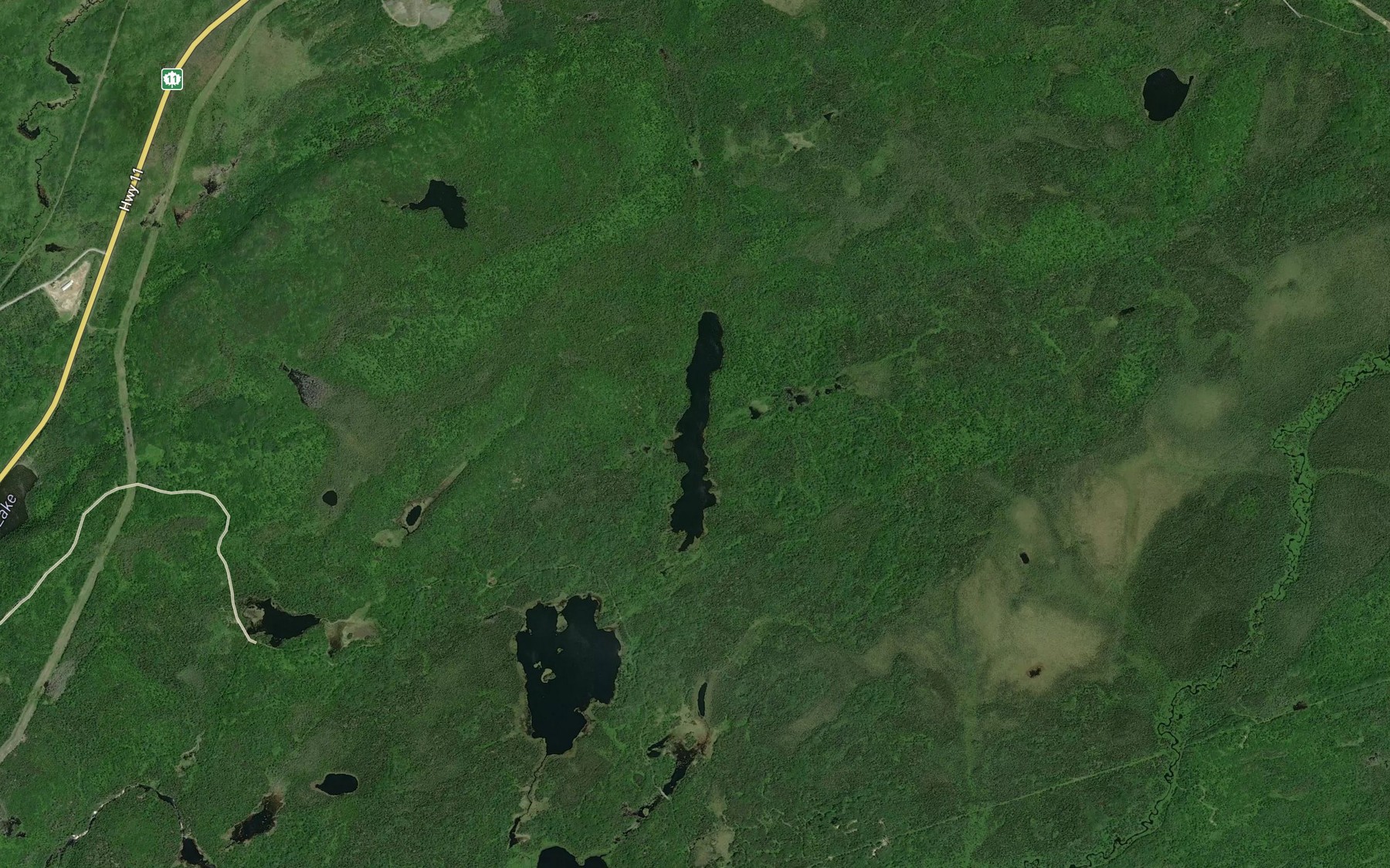 Satellite map of the Pennon Lake