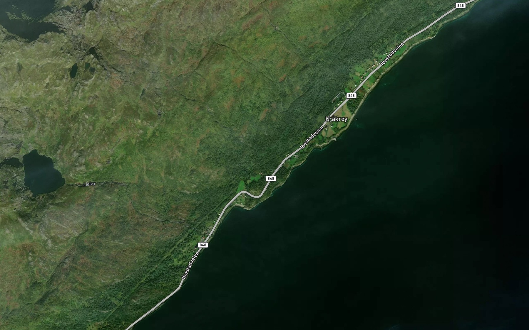 Satellite map of the Trollvikelva