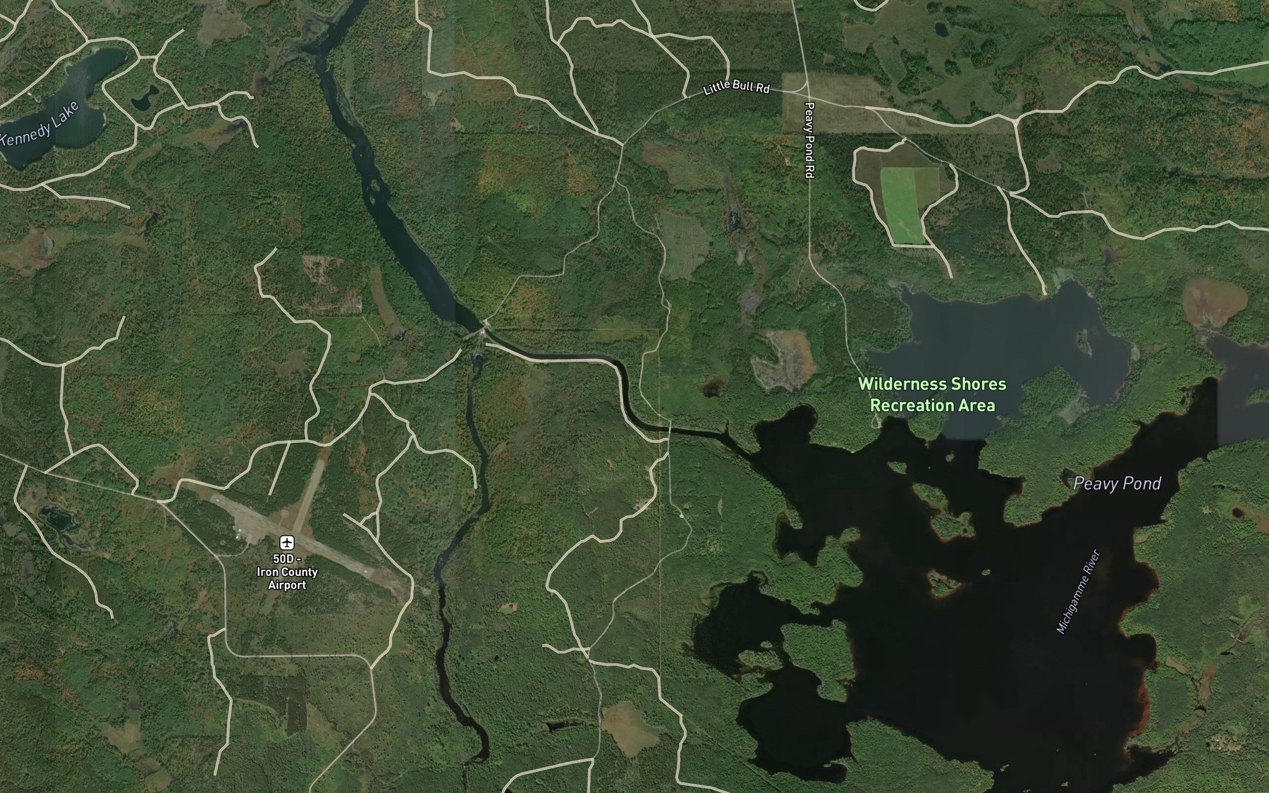 Satellite map of the Little Bull Diversion Canal