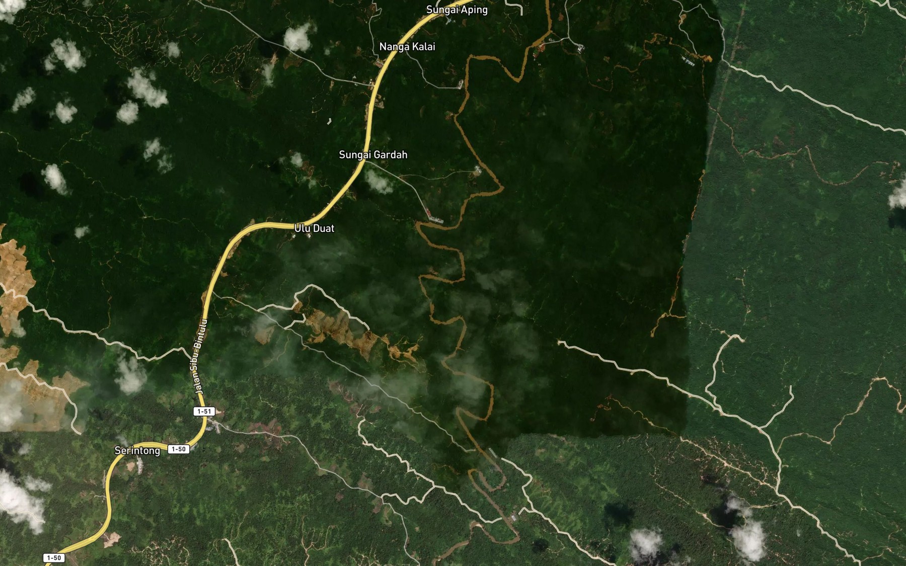 Satellite map of the Sungai Lukum