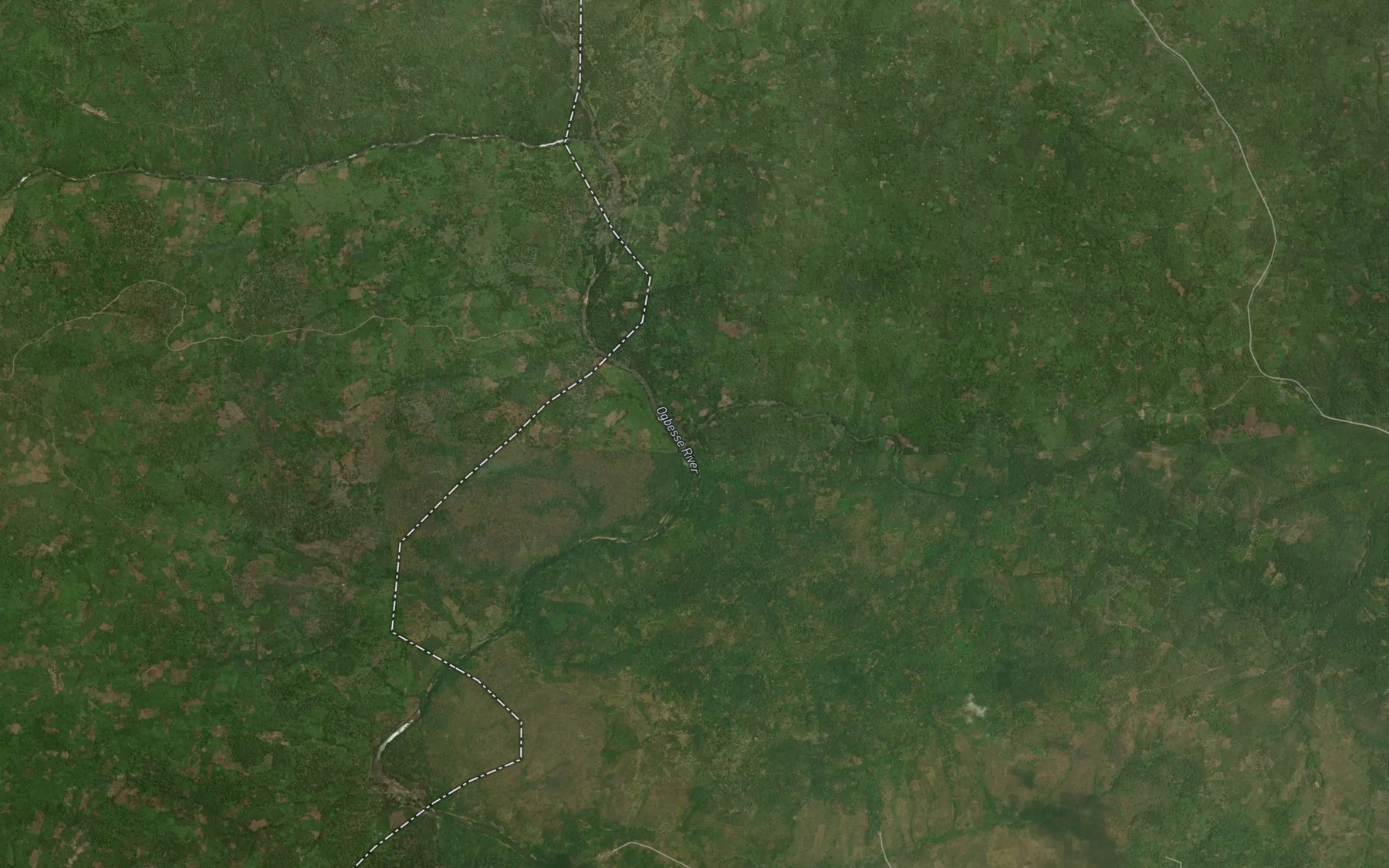 Satellite map of the Onyam River