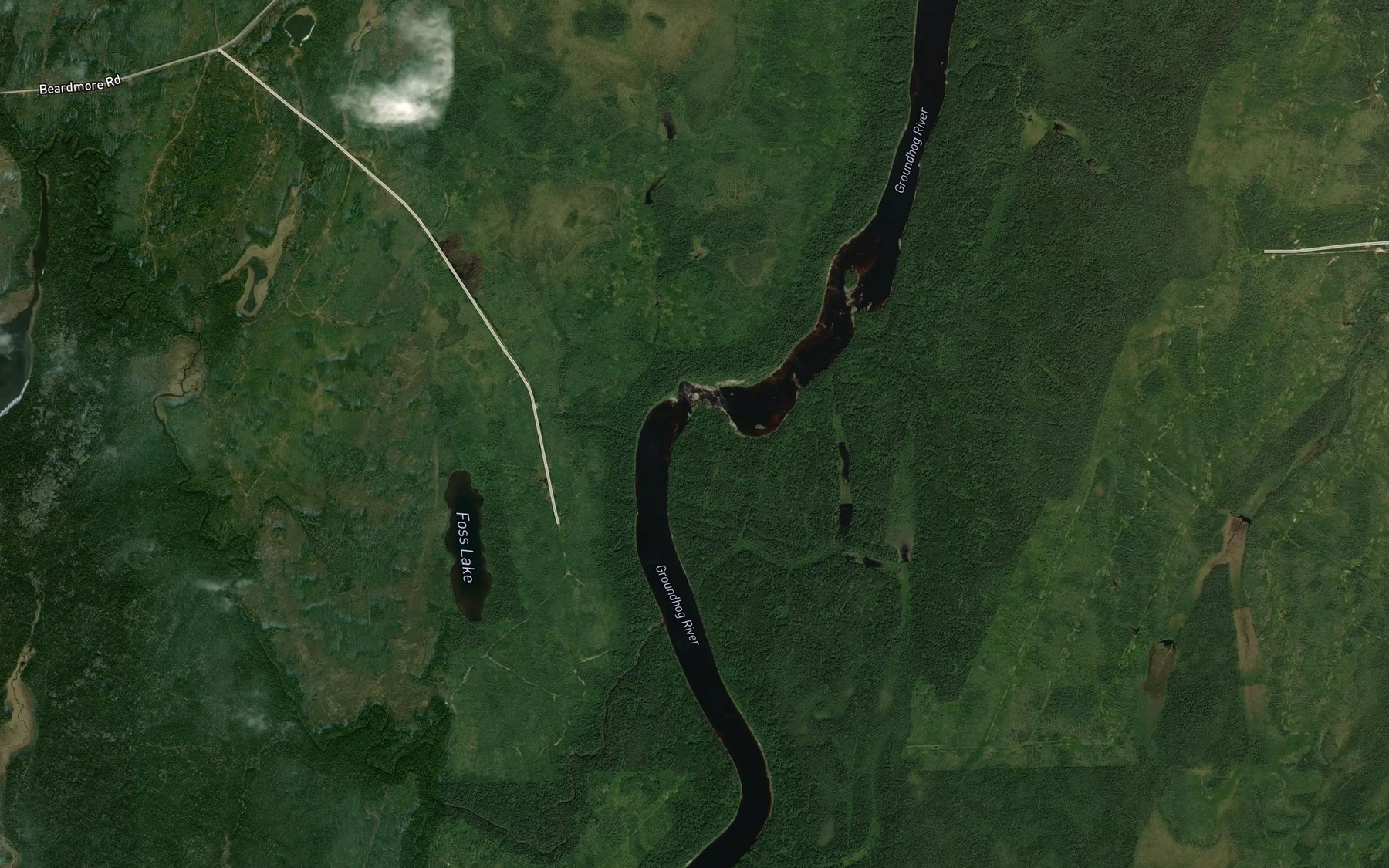Satellite map of the Hamilton Rapids