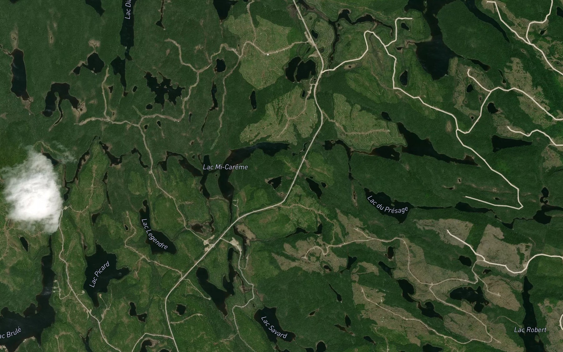 Satellite map of the Lac de la Clochette