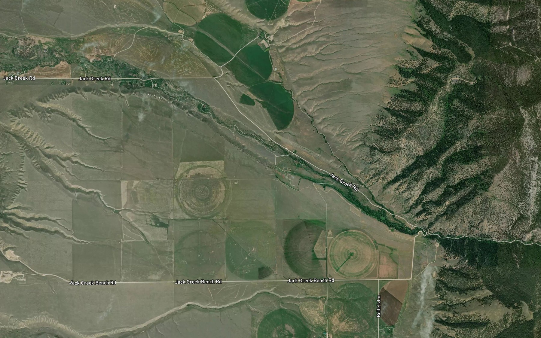 Satellite map of the H Lazy Ditch