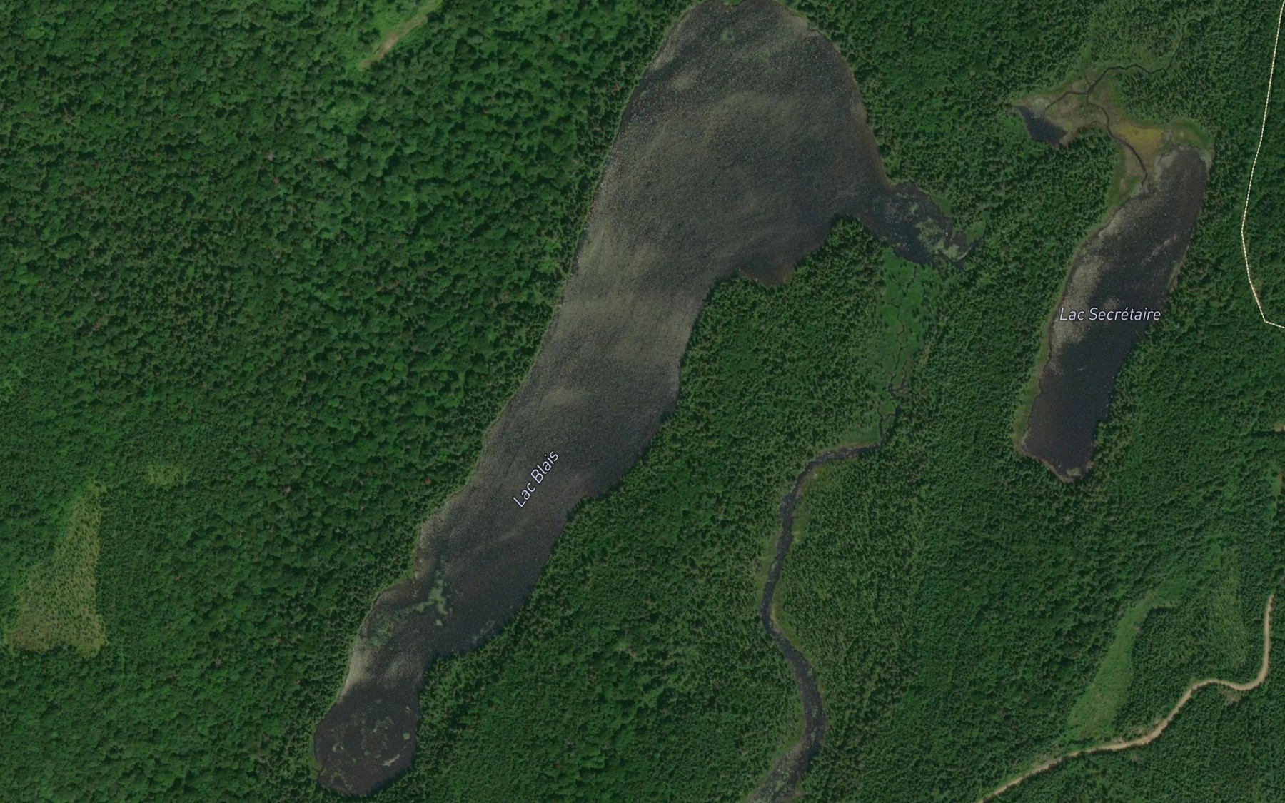 Satellite map of the Lac Blais