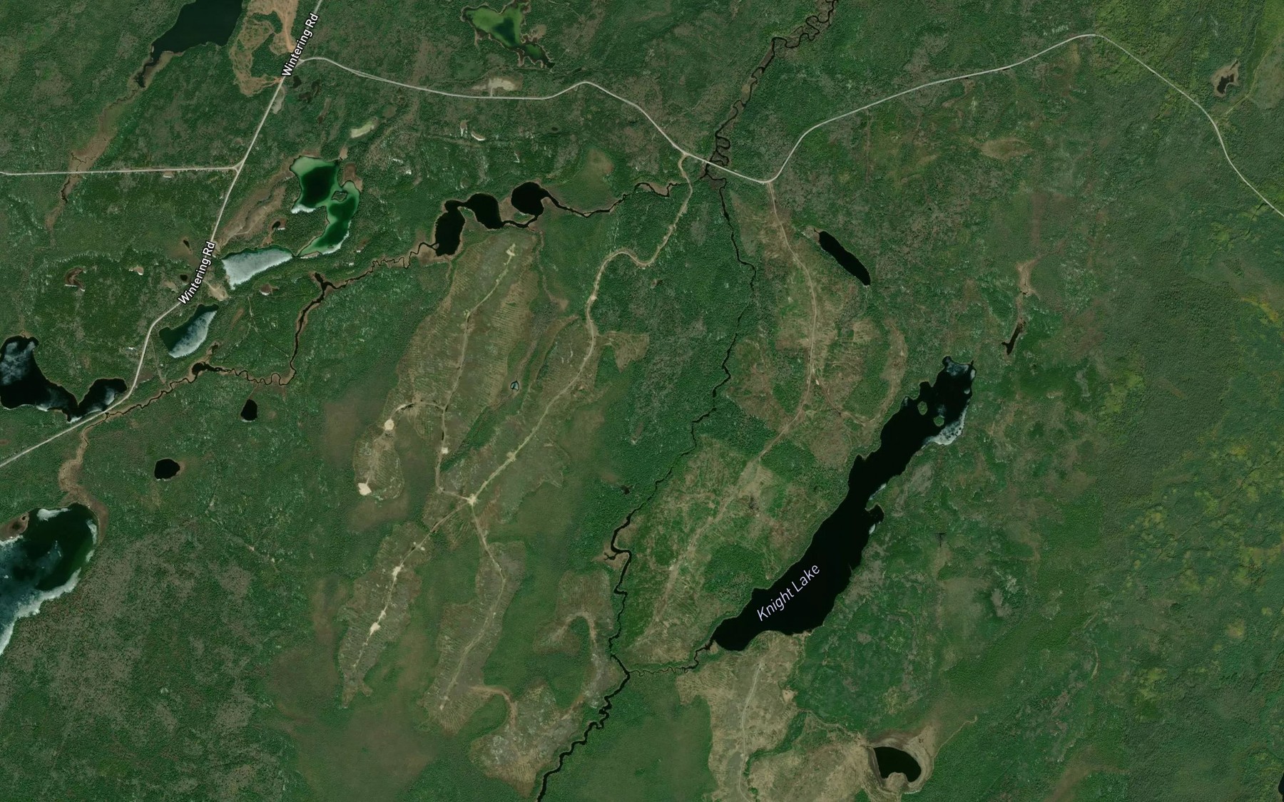 Satellite map of the Tompson Creek