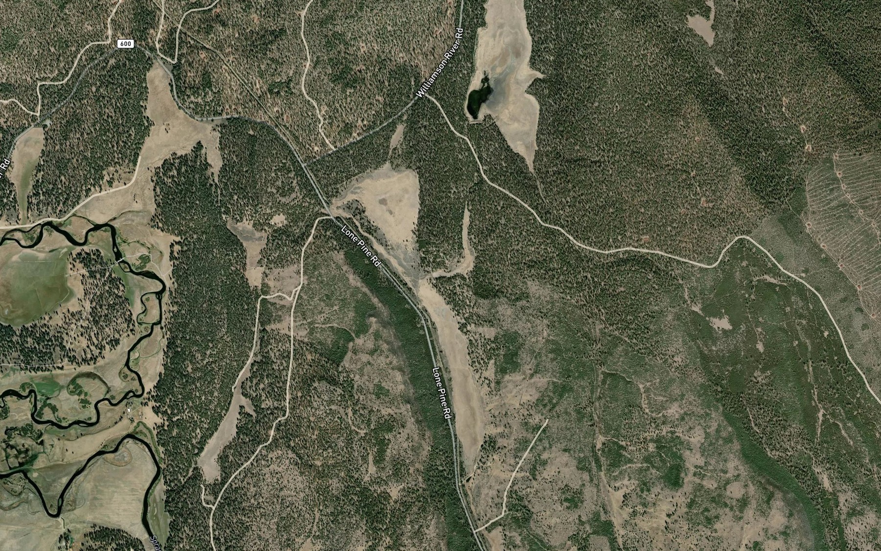 Satellite map of the Long Prairie Reservoir
