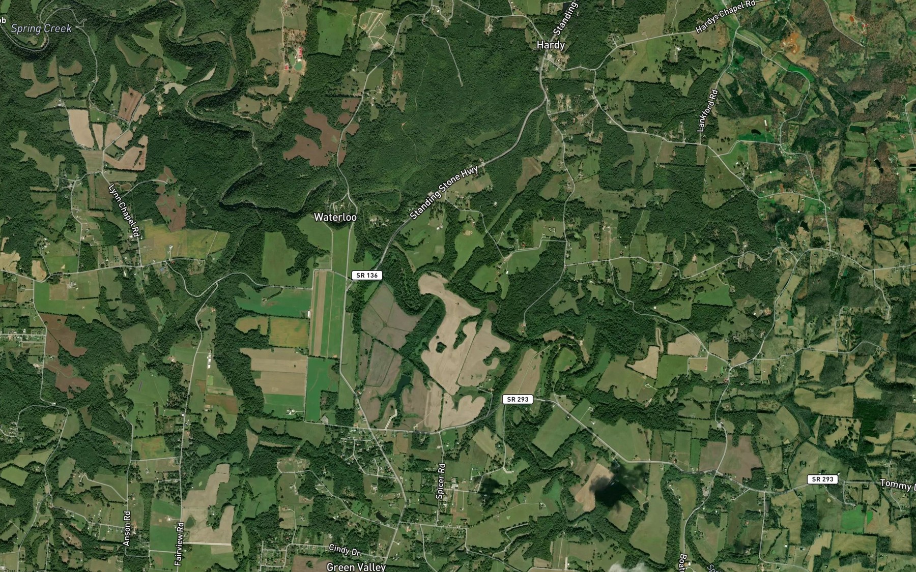 Satellite map of the Moody Branch