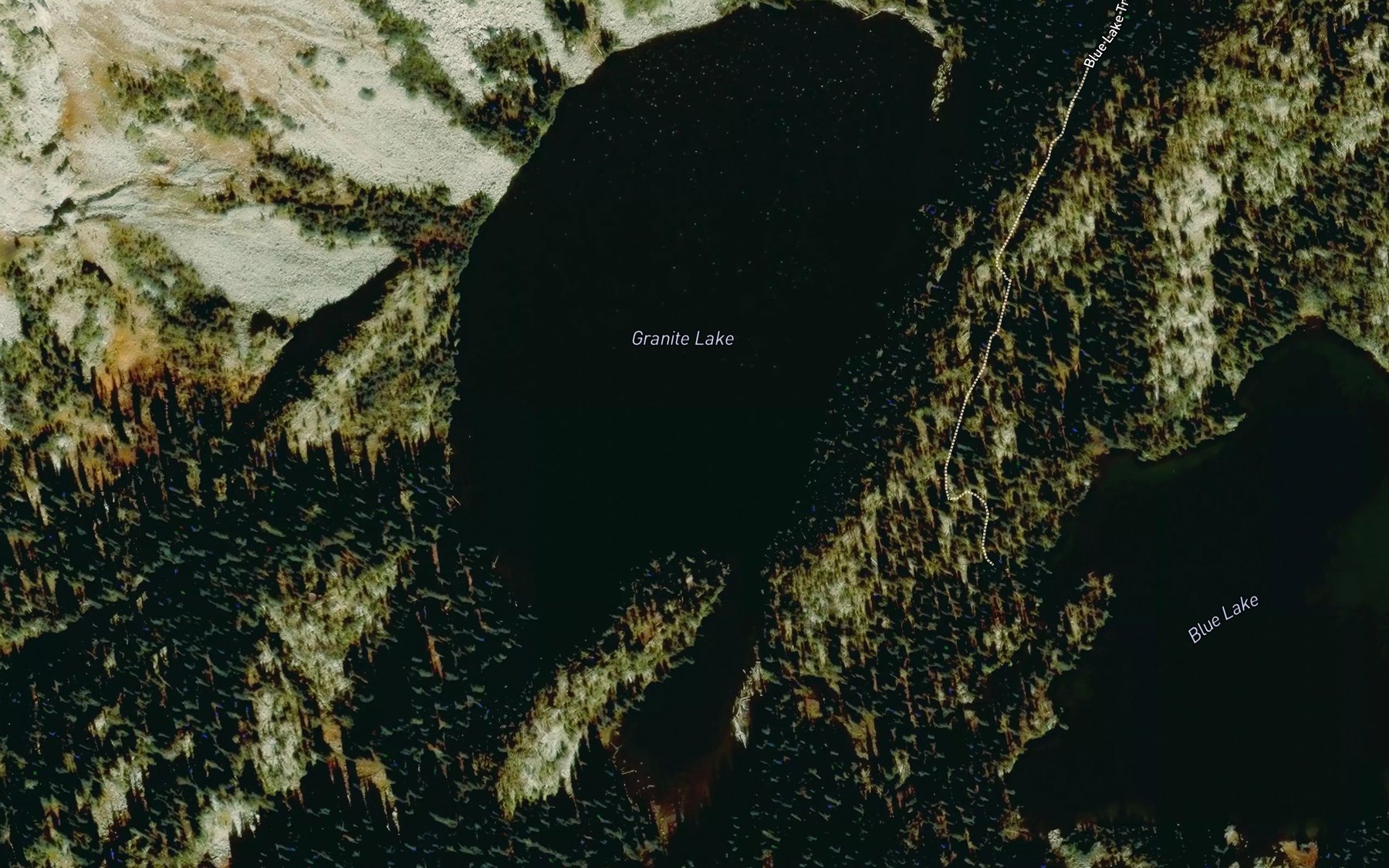 Satellite map of the Granite Lake