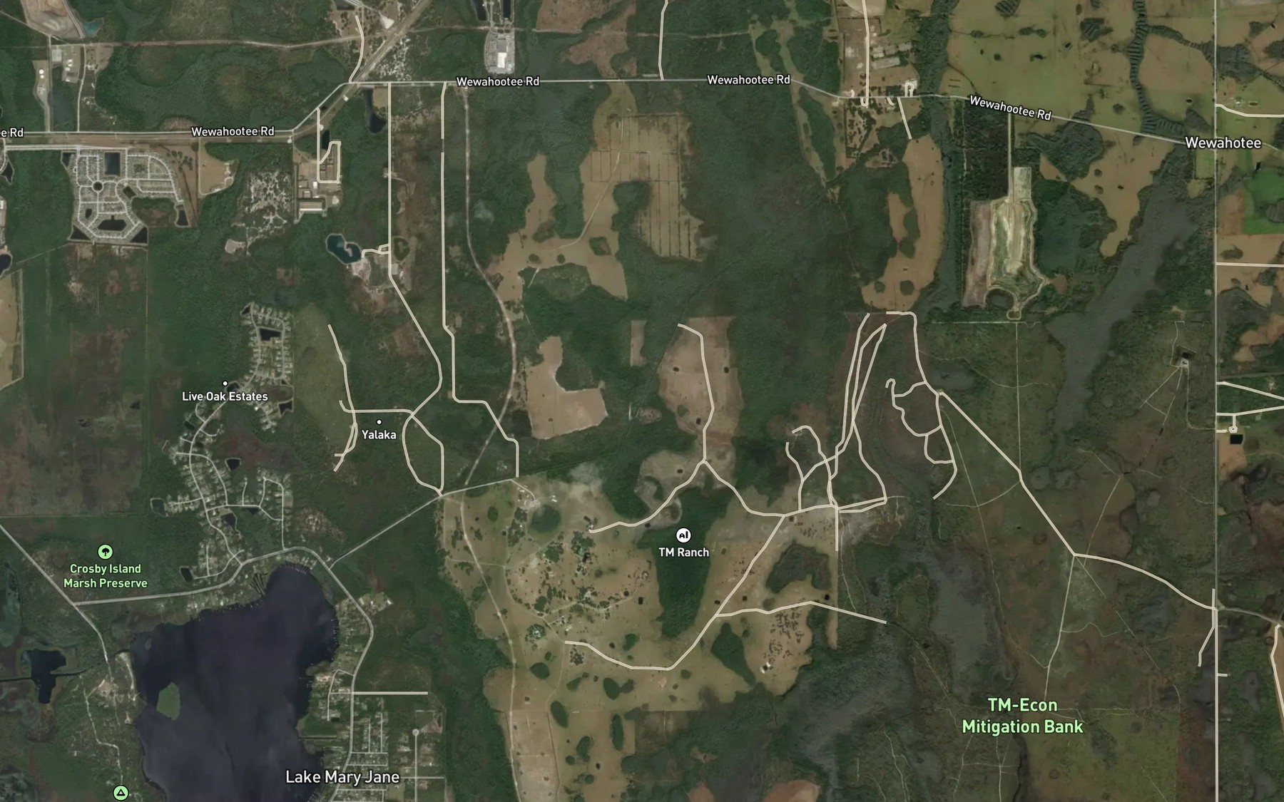 Satellite map of the Disston Canal