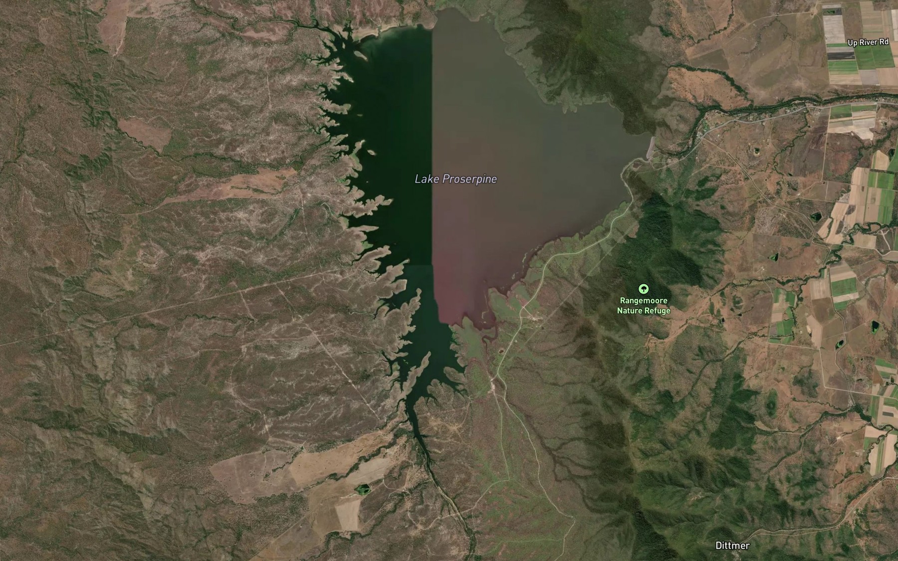 Satellite map of the Lake Proserpine